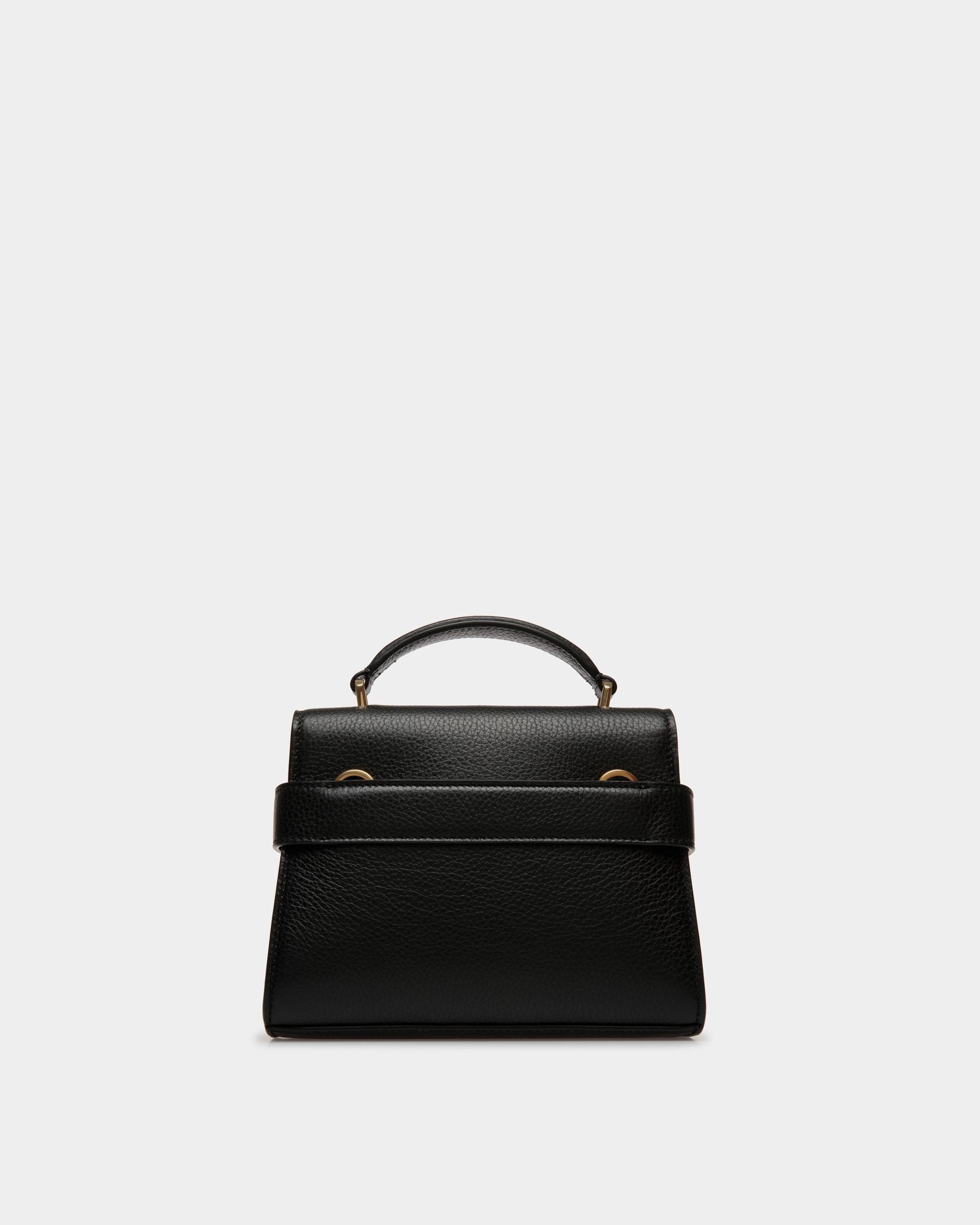Bolso Pequeño Con Asa Superior Carriage De Piel Negra - Mujer - Bally - 02
