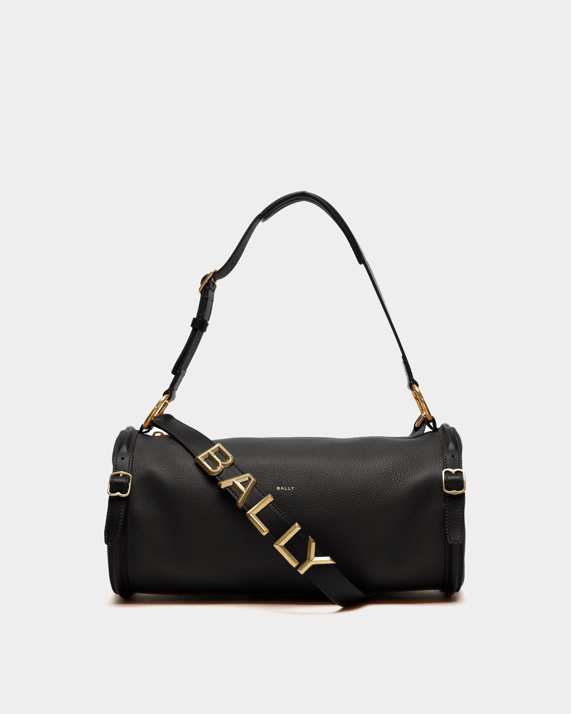 Bandolera Barrel Small De Piel Negra - Mujer - Bally - 01