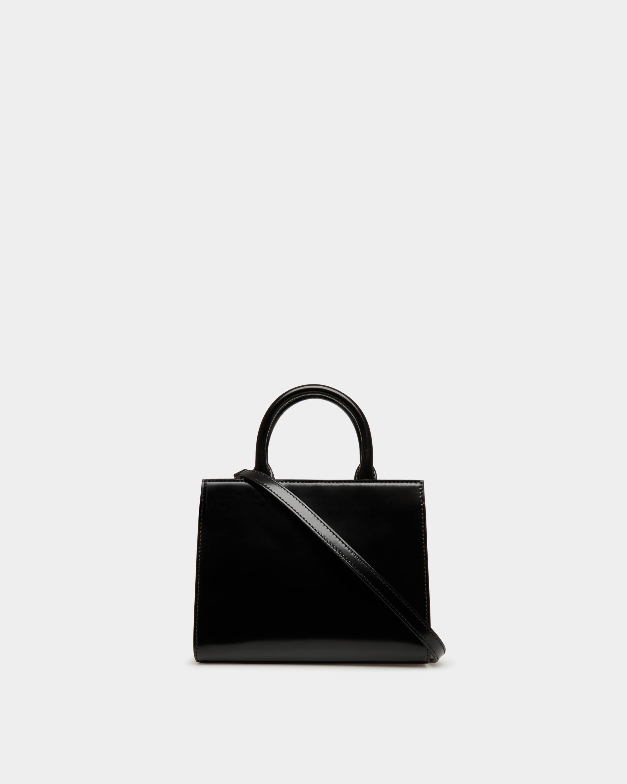 Emblem Small Tote Bag In Black Brushed Leather - Women's - Bally - 03