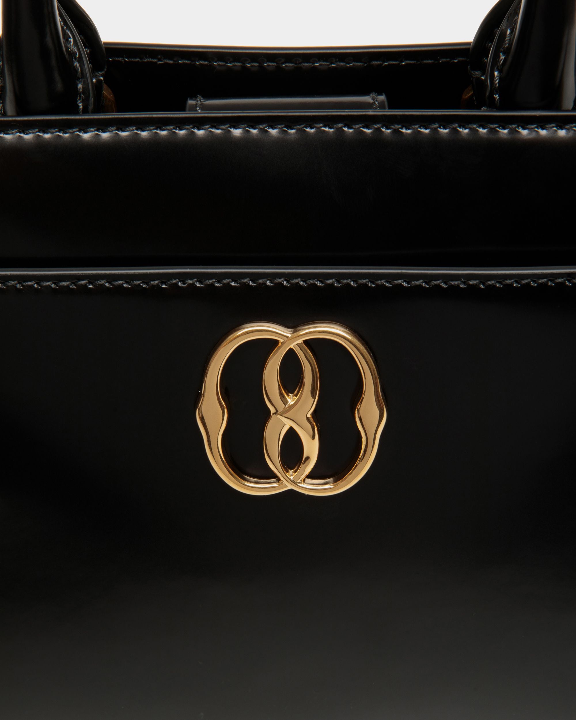 Emblem Small Tote Bag In Black Brushed Leather - Women's - Bally - 06