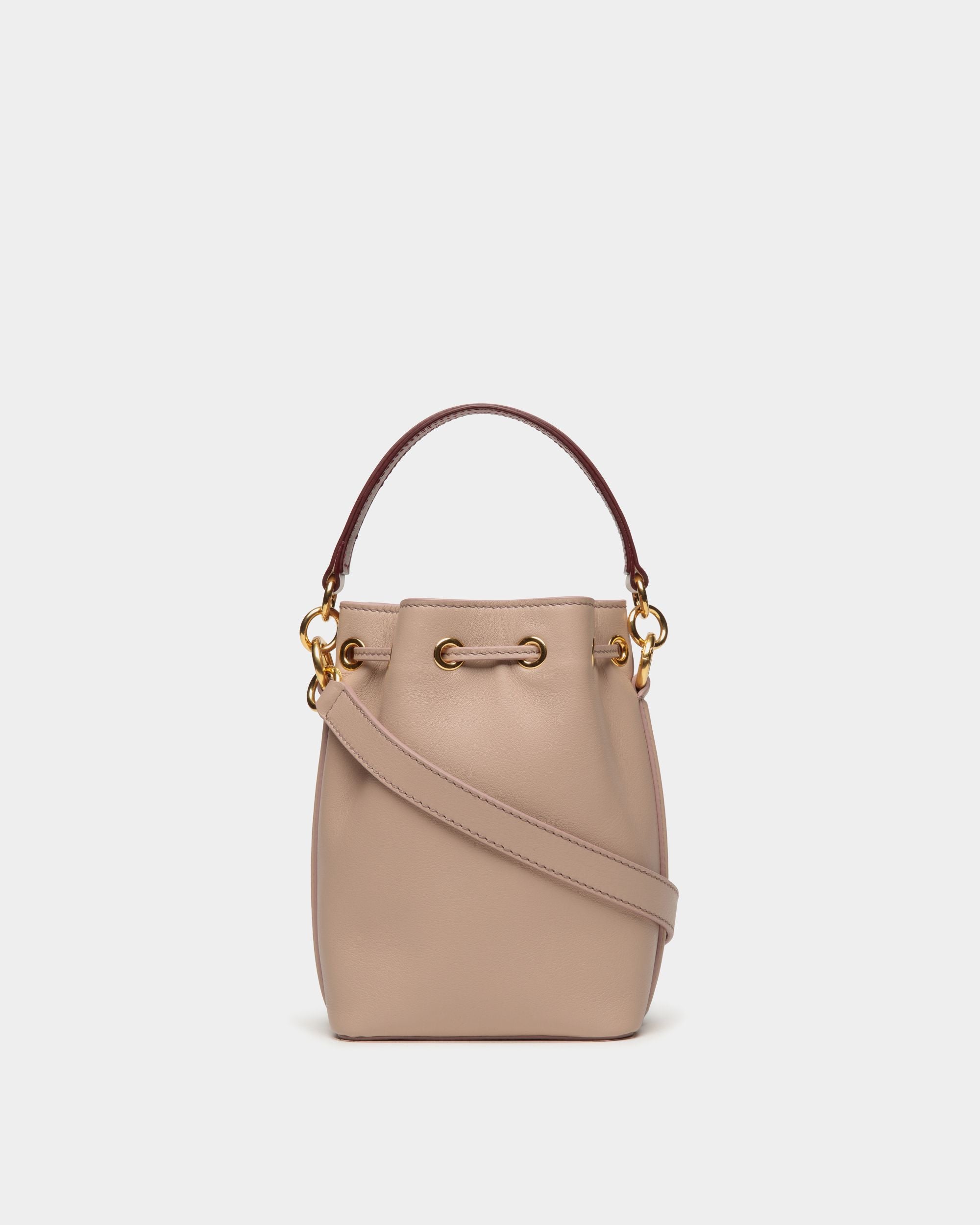 Code Mini Bucket Bag in Light Beige Leather - Women's - Bally - 03