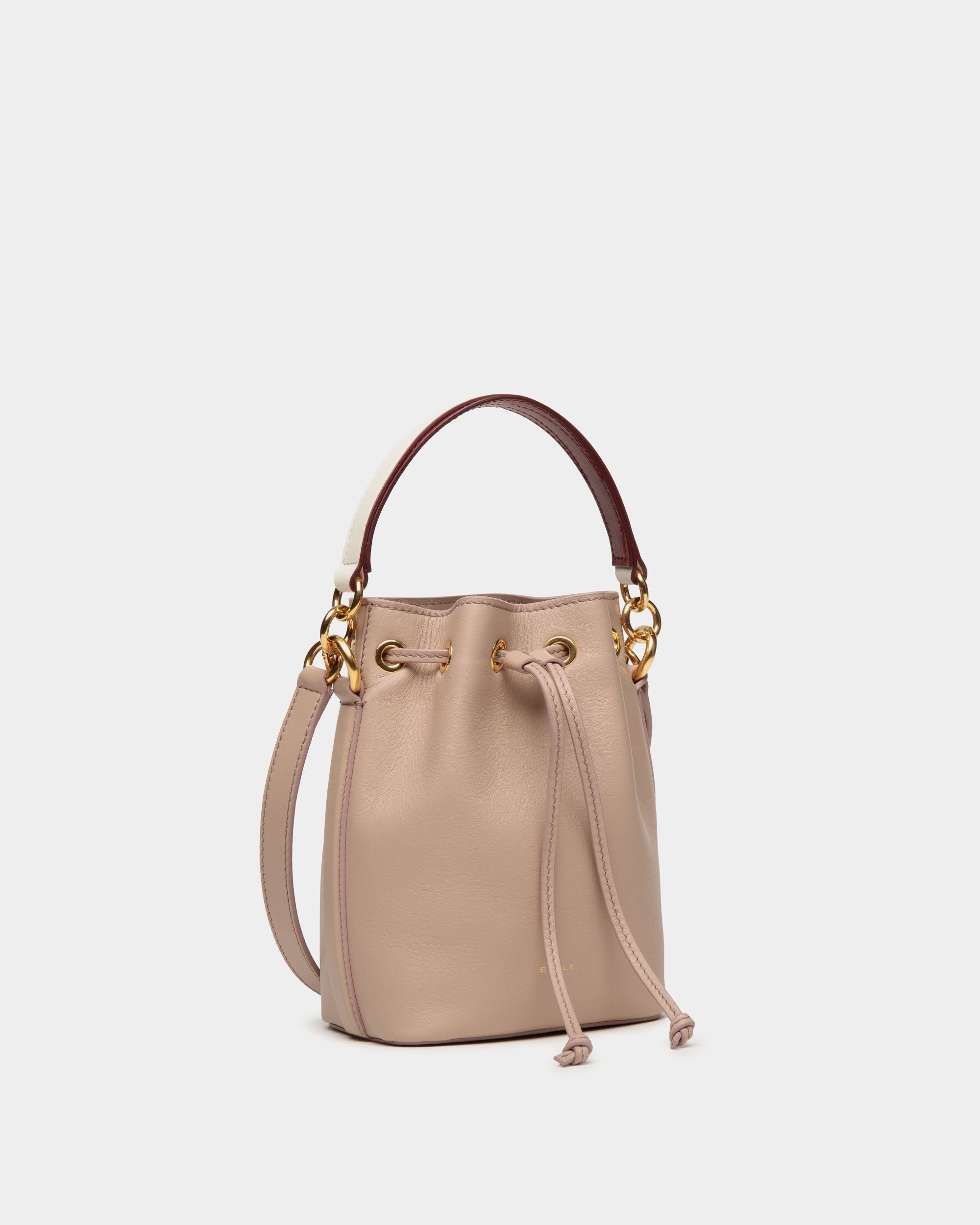 Code Mini Bucket Bag in Light Beige Leather - Women's - Bally - 04