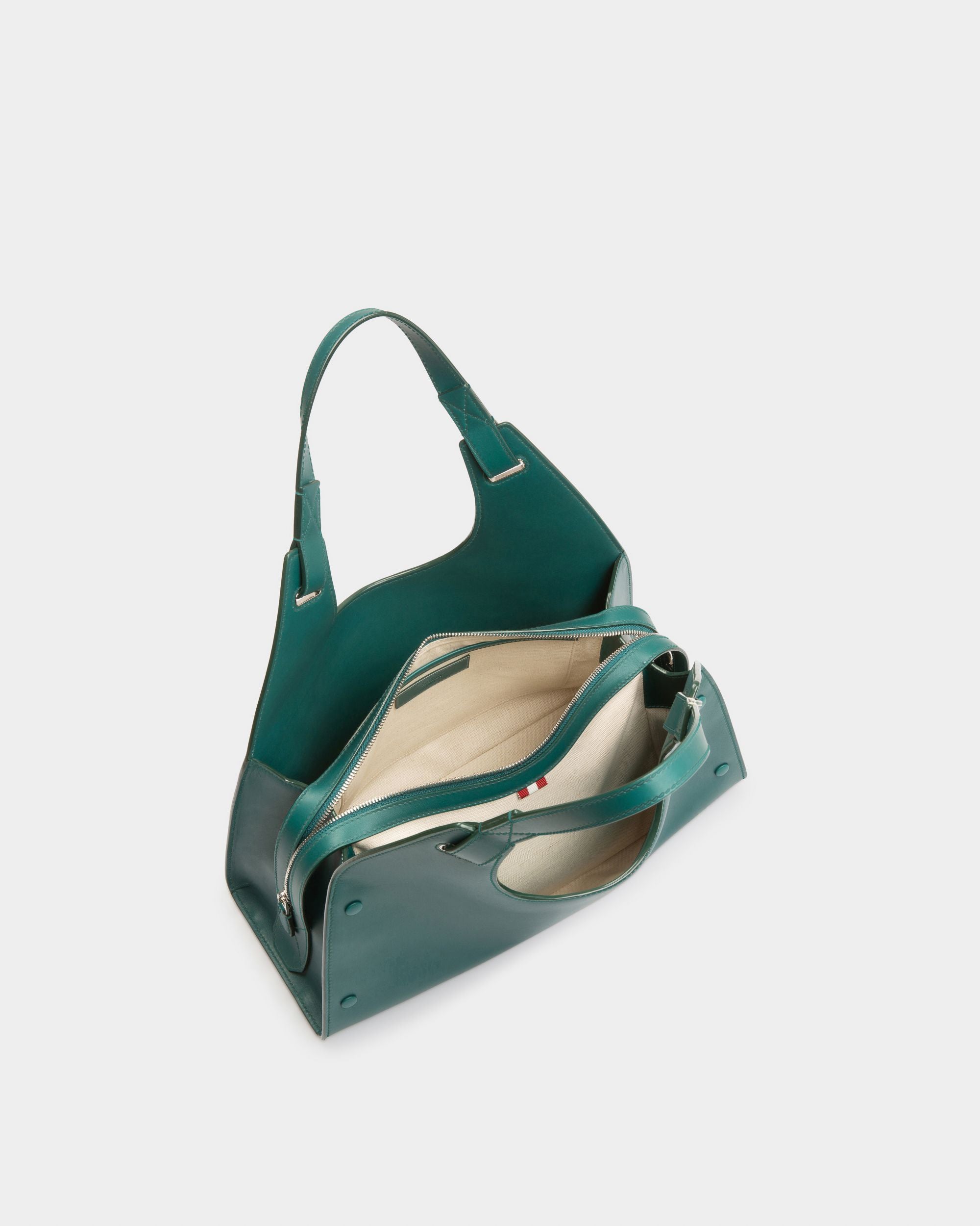 Ahres Bolso De Hombro En Cuero De Color Verde Oscuro - Mujer - Bally - 04