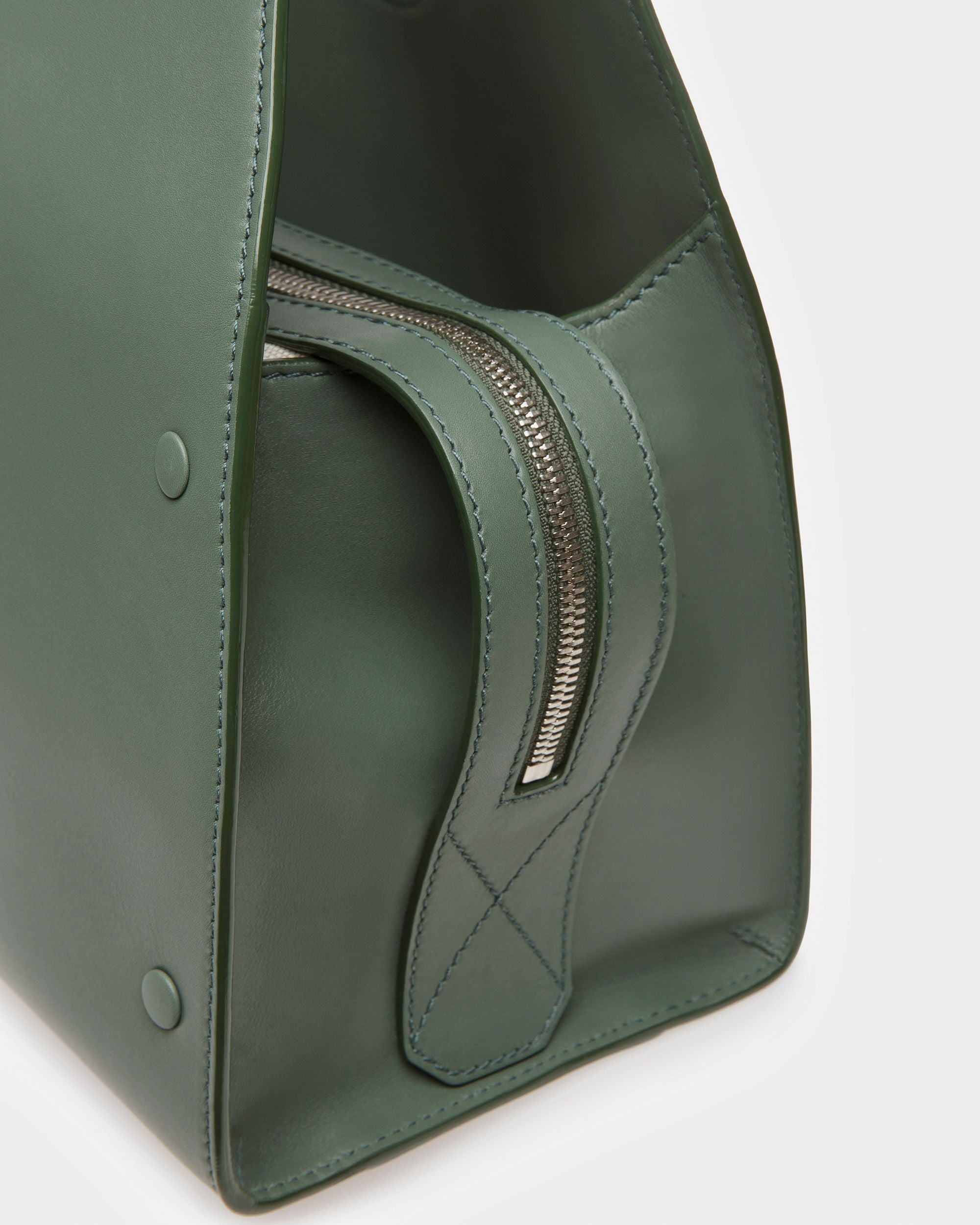Ahres Leather Shoulder Bag In Sage - Women's - Bally - 05