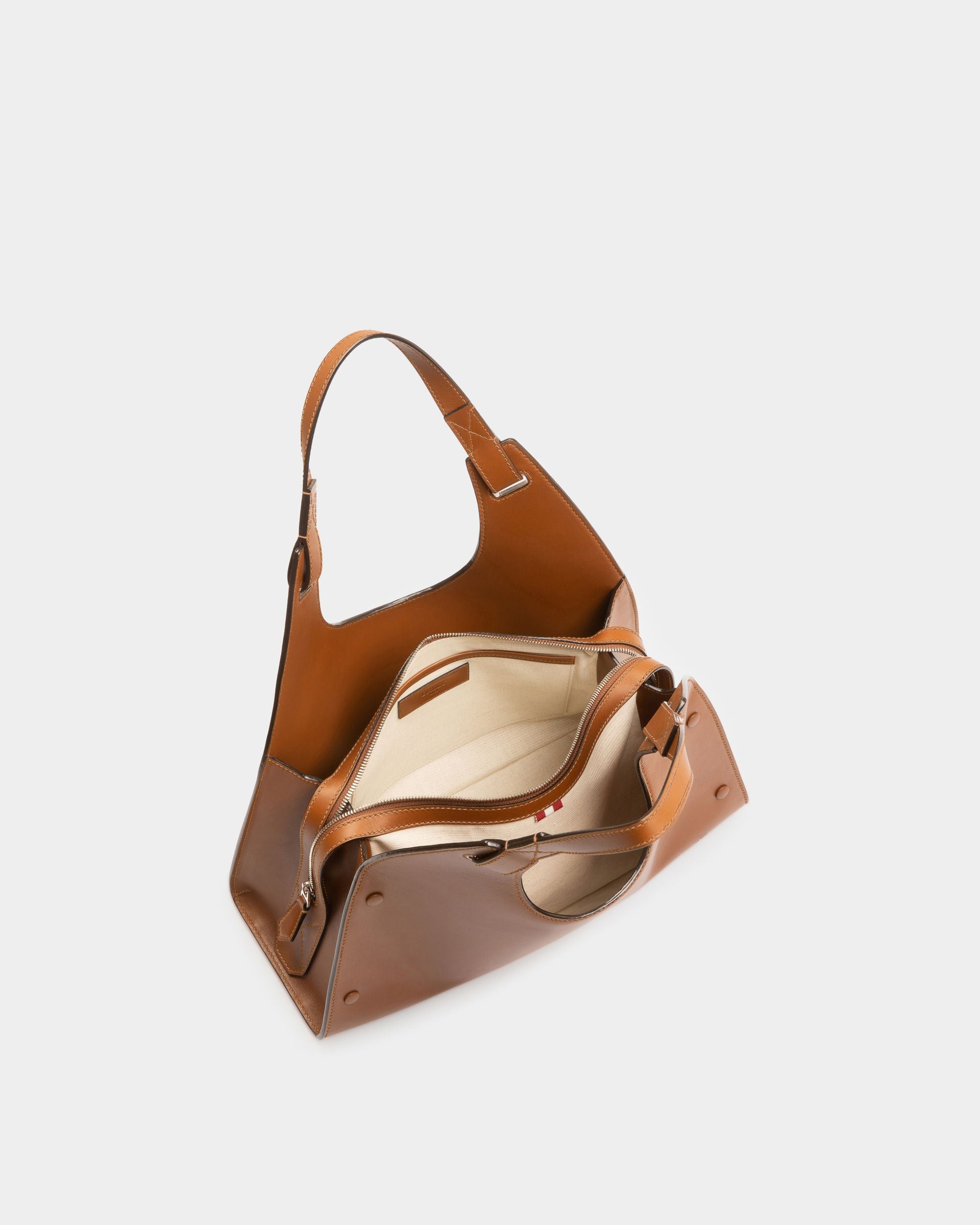 Ahres Leather Shoulder Bag In Brown - Women's - Bally - 04