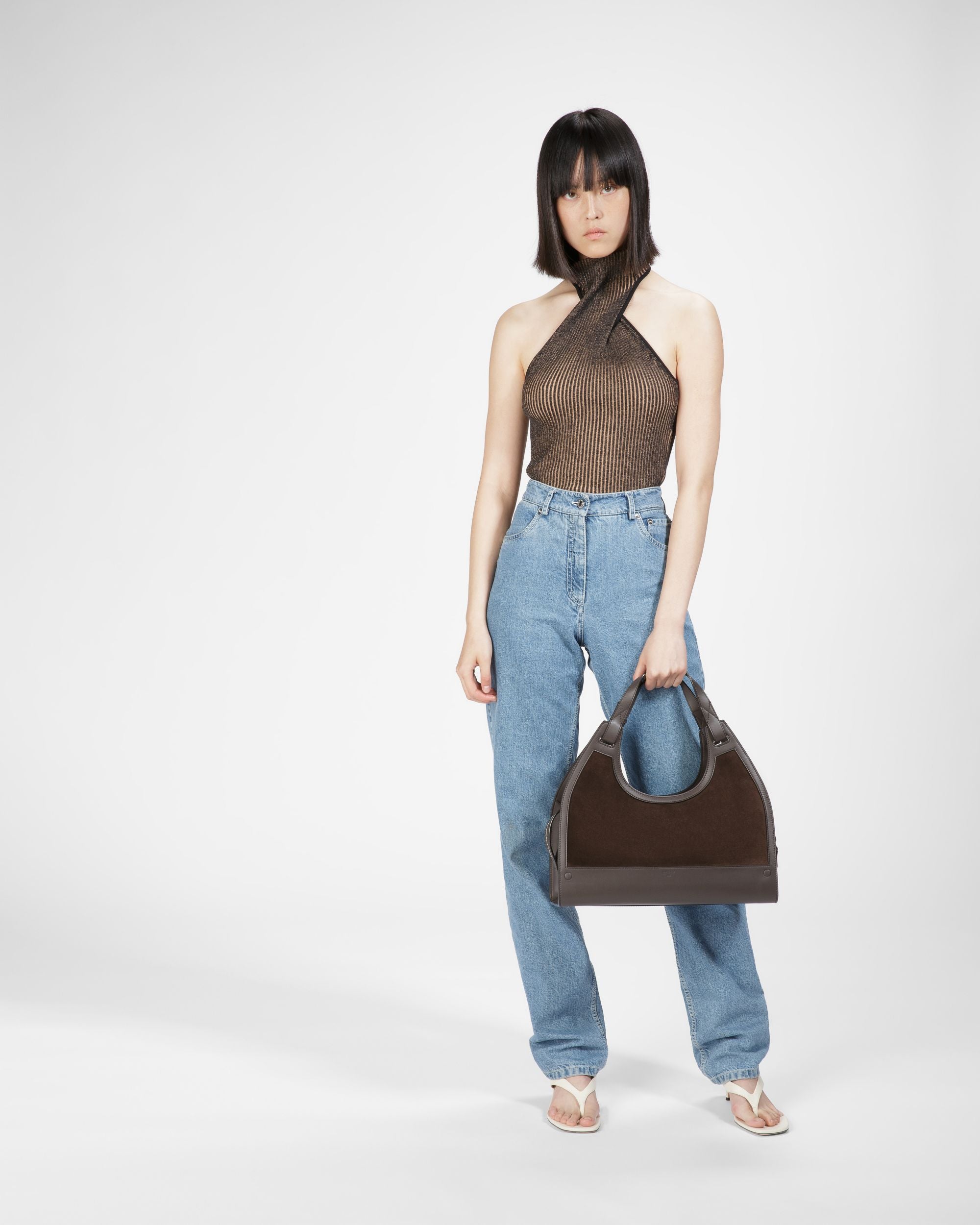 Ahres Bolso De Hombro De Piel En Ébano - Mujer - Bally - 06
