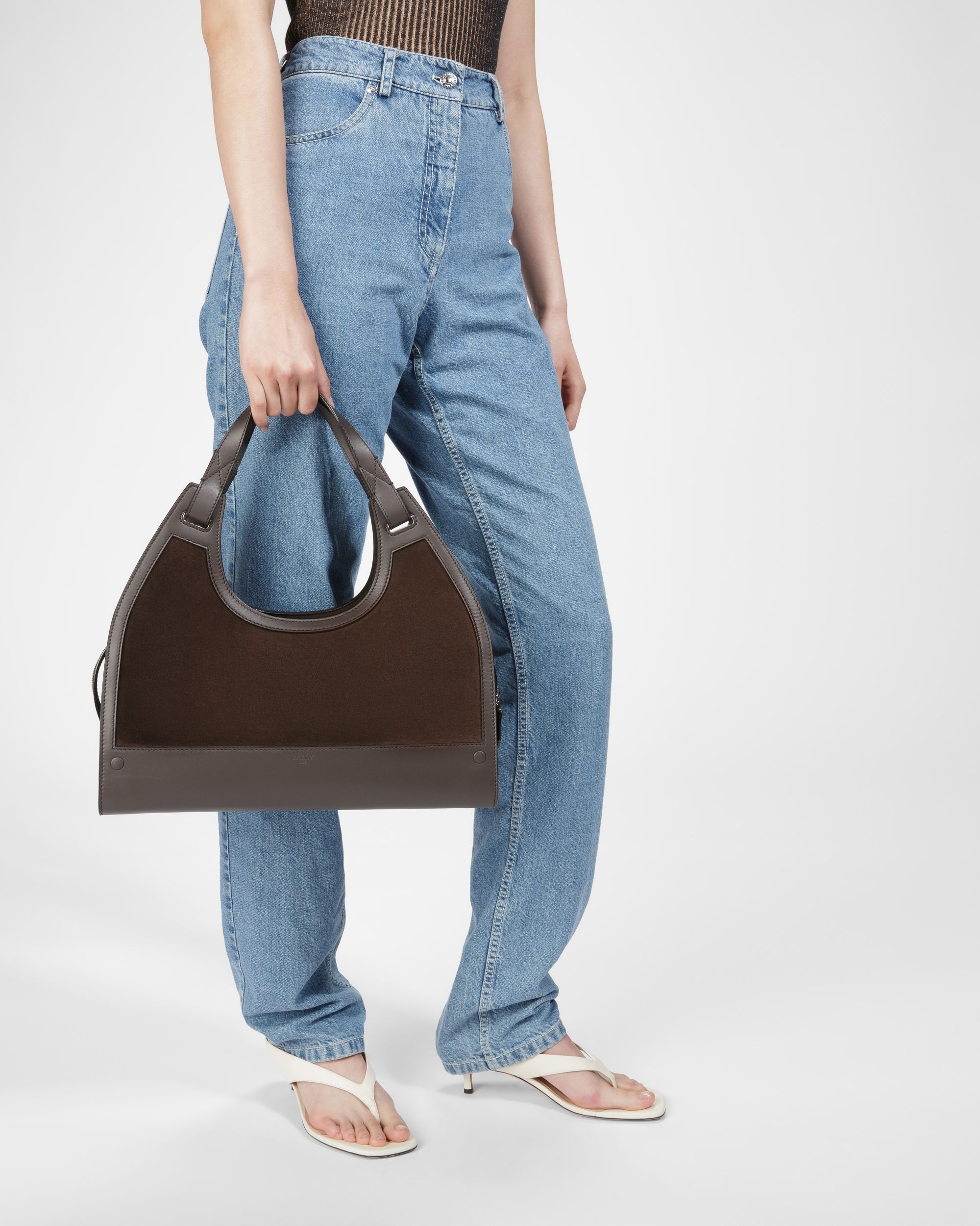 Ahres Bolso De Hombro De Piel En Ébano - Mujer - Bally - 07