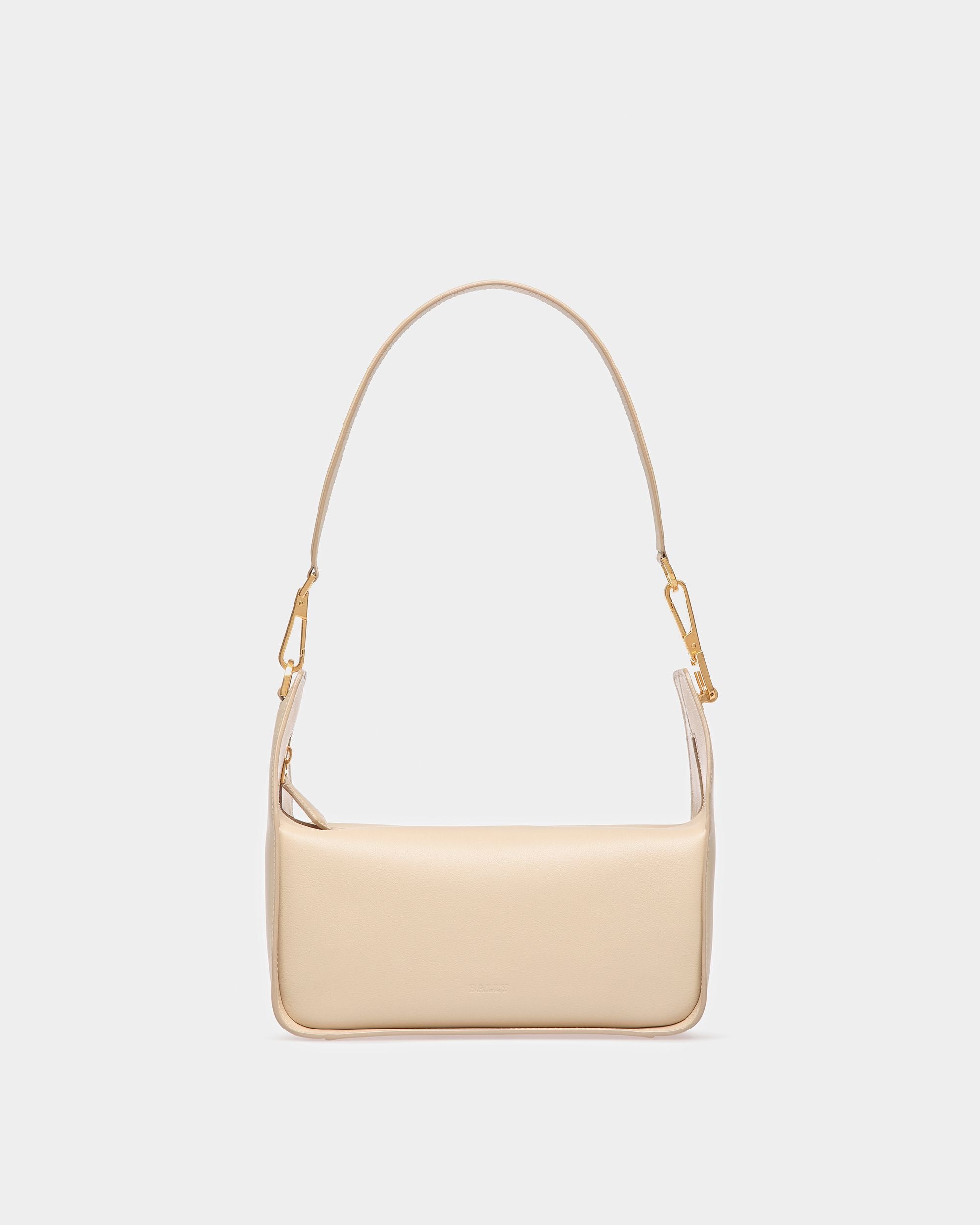 B-Hook Leather Shoulder Bag In Fossil - Women's - Bally - 01