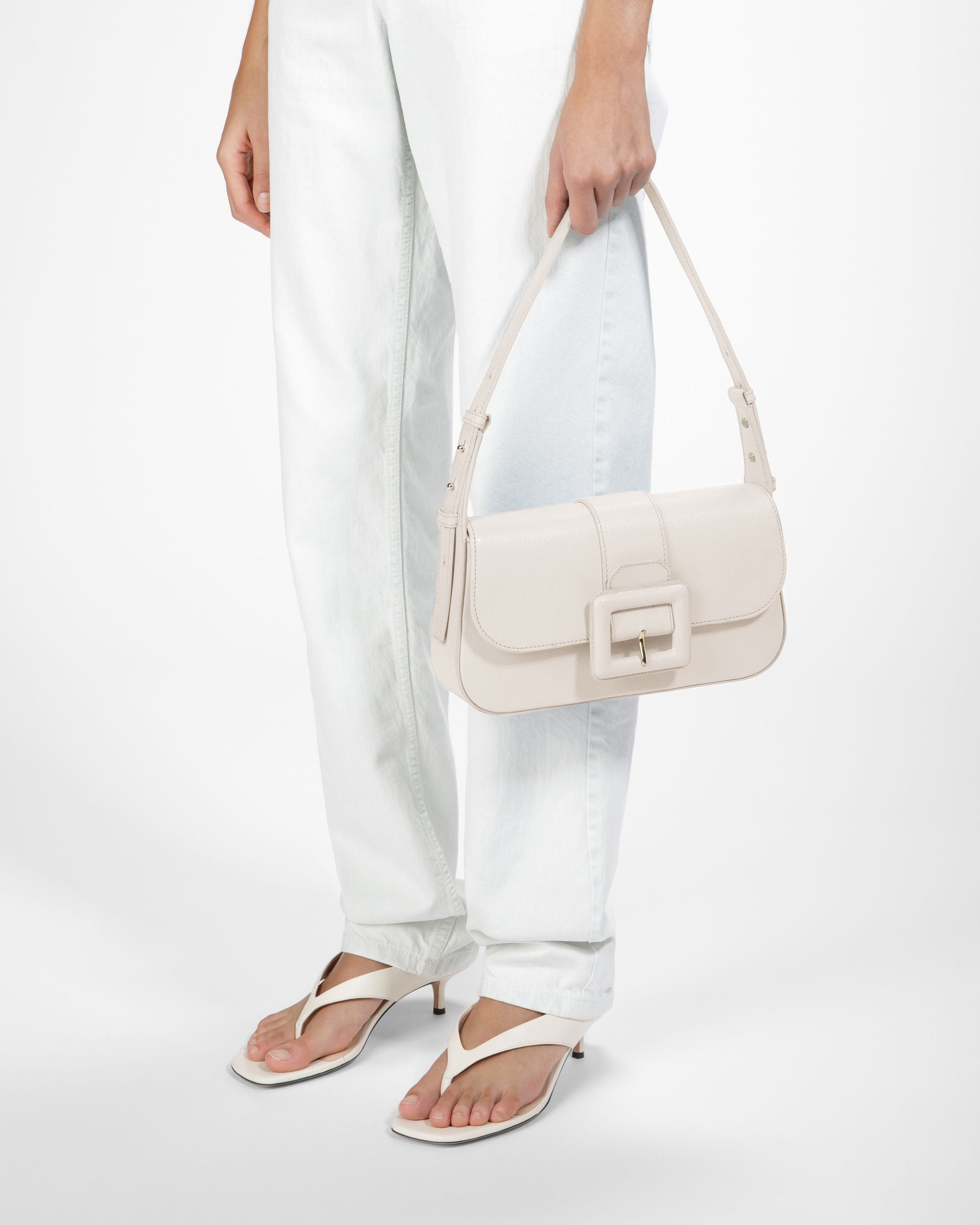 Jadha Leather Shoulder Bag In Bone - Women's - Bally - 02