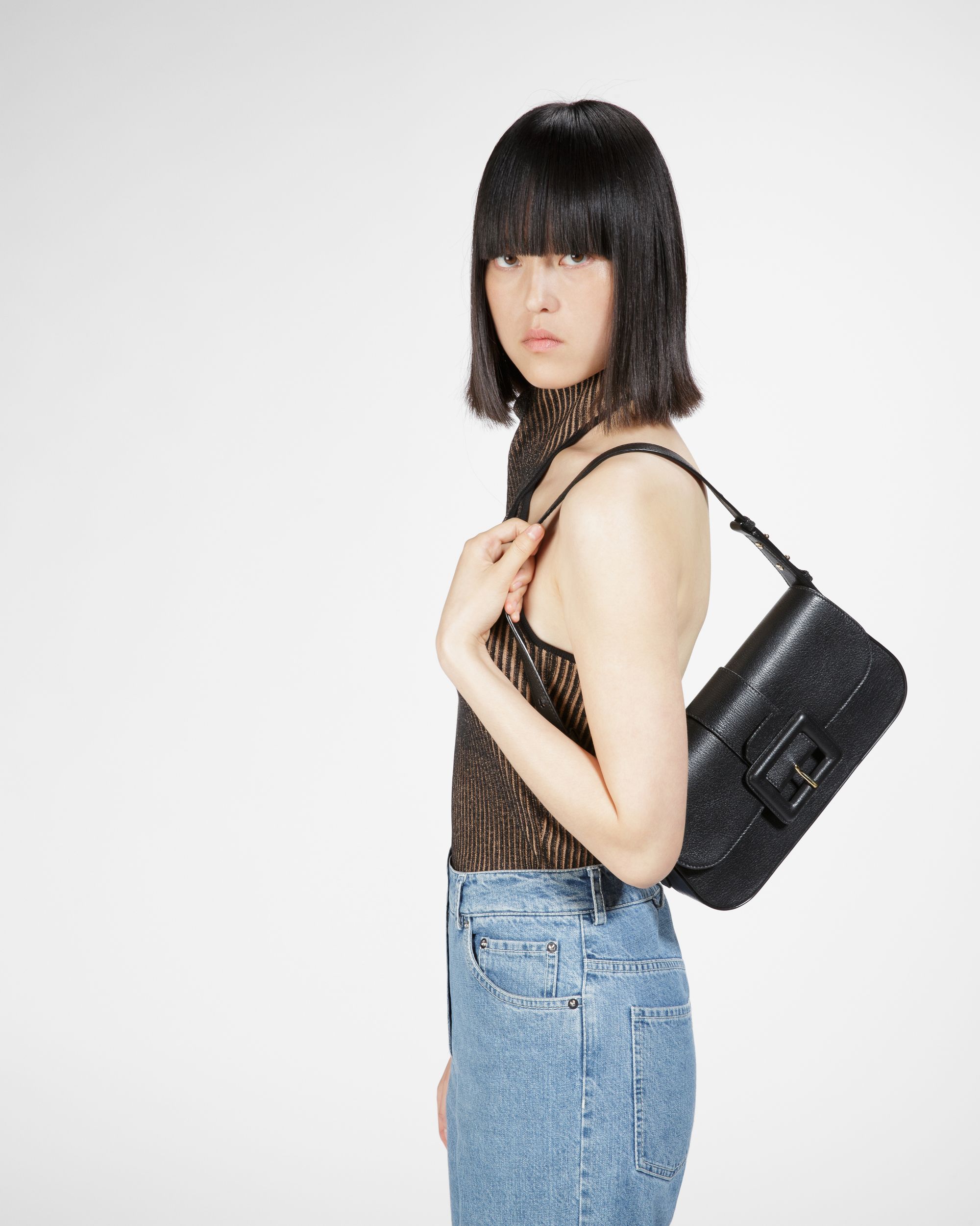 Jadha Bolso De Hombro De Piel En Negro - Mujer - Bally - 08