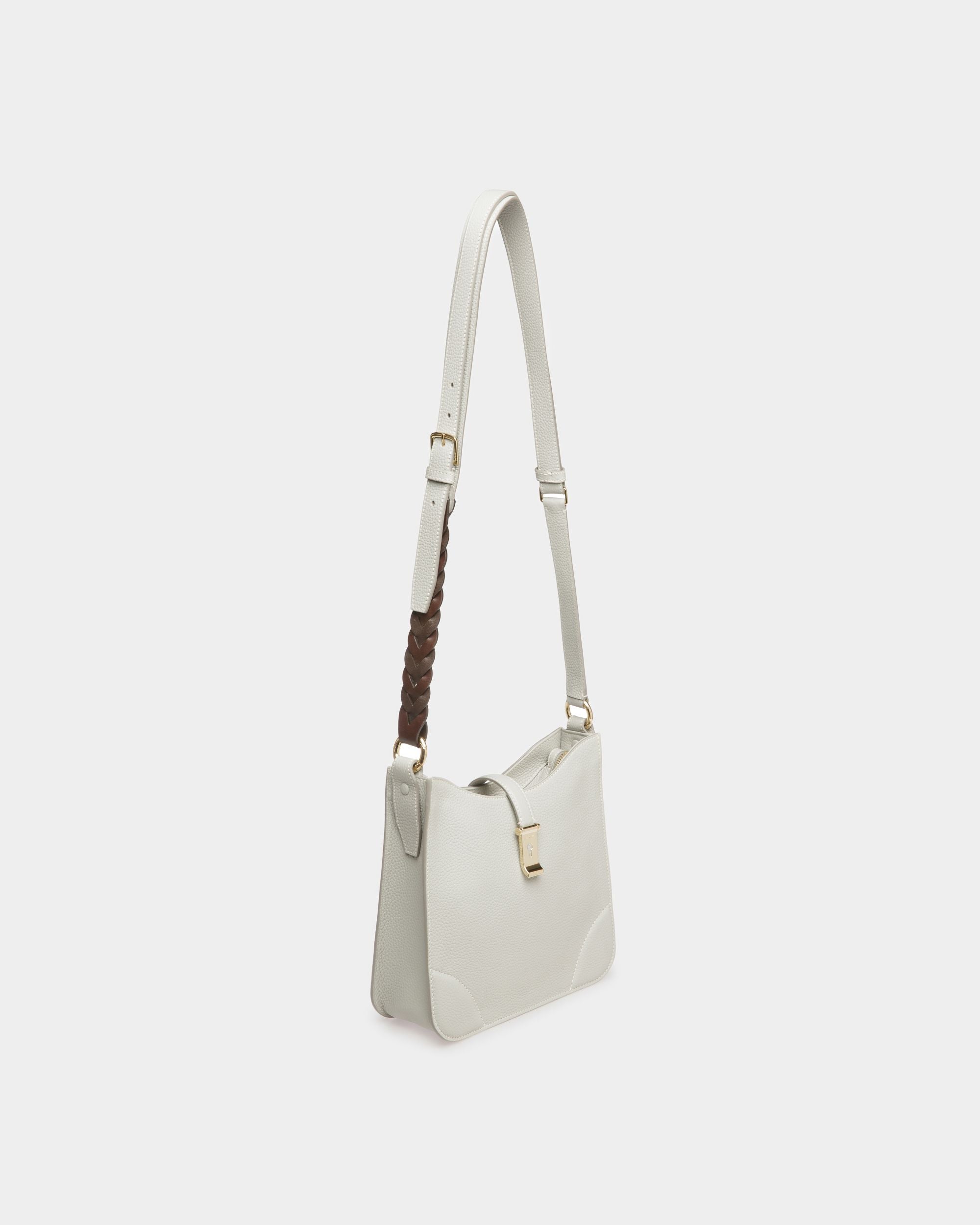 Lavynia Small Leather Hobo Bag In Light Blue - Women's - Bally - 04