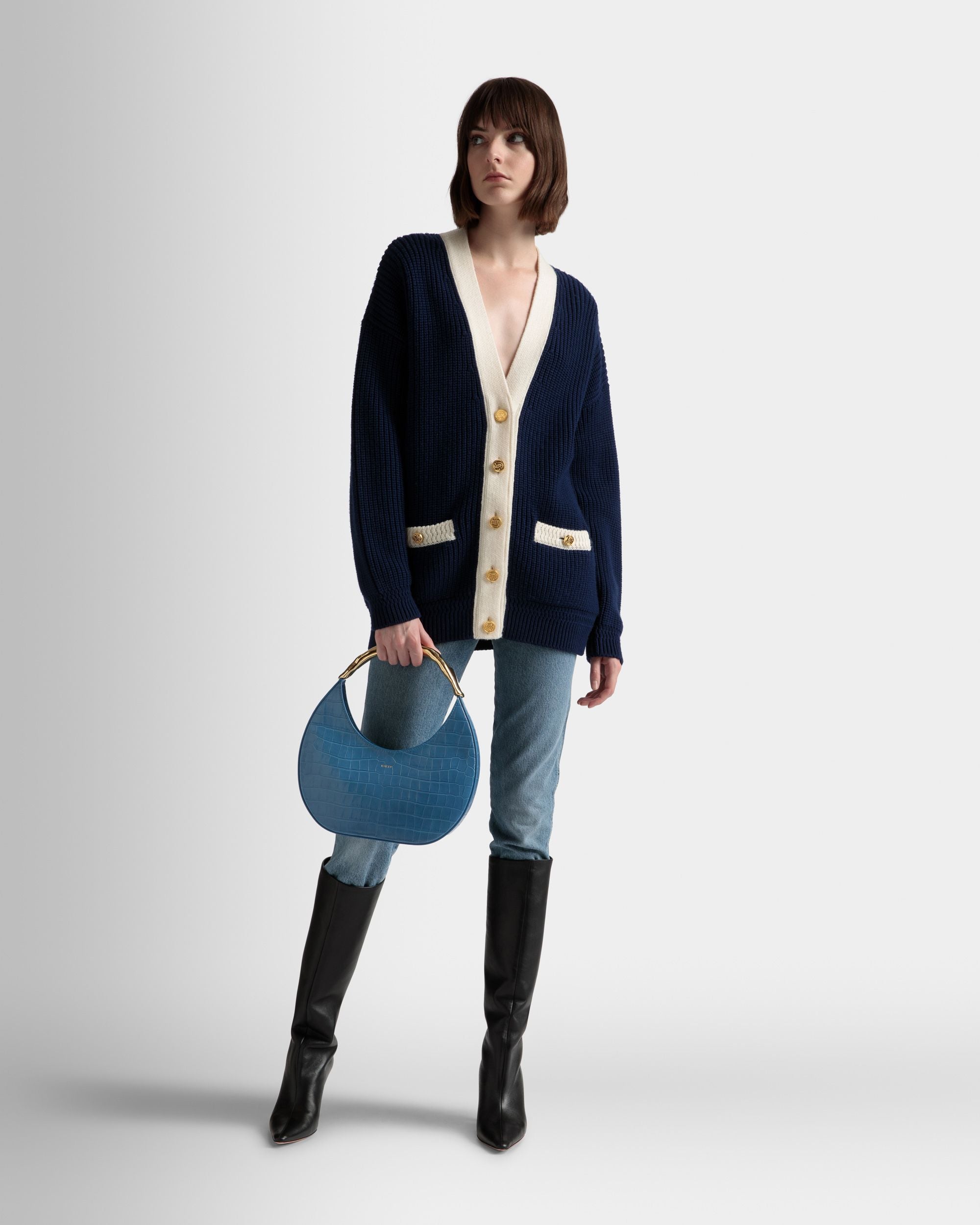 Bolso Hobo Baroque De Piel Blue Kiss - Mujer - Bally - 02