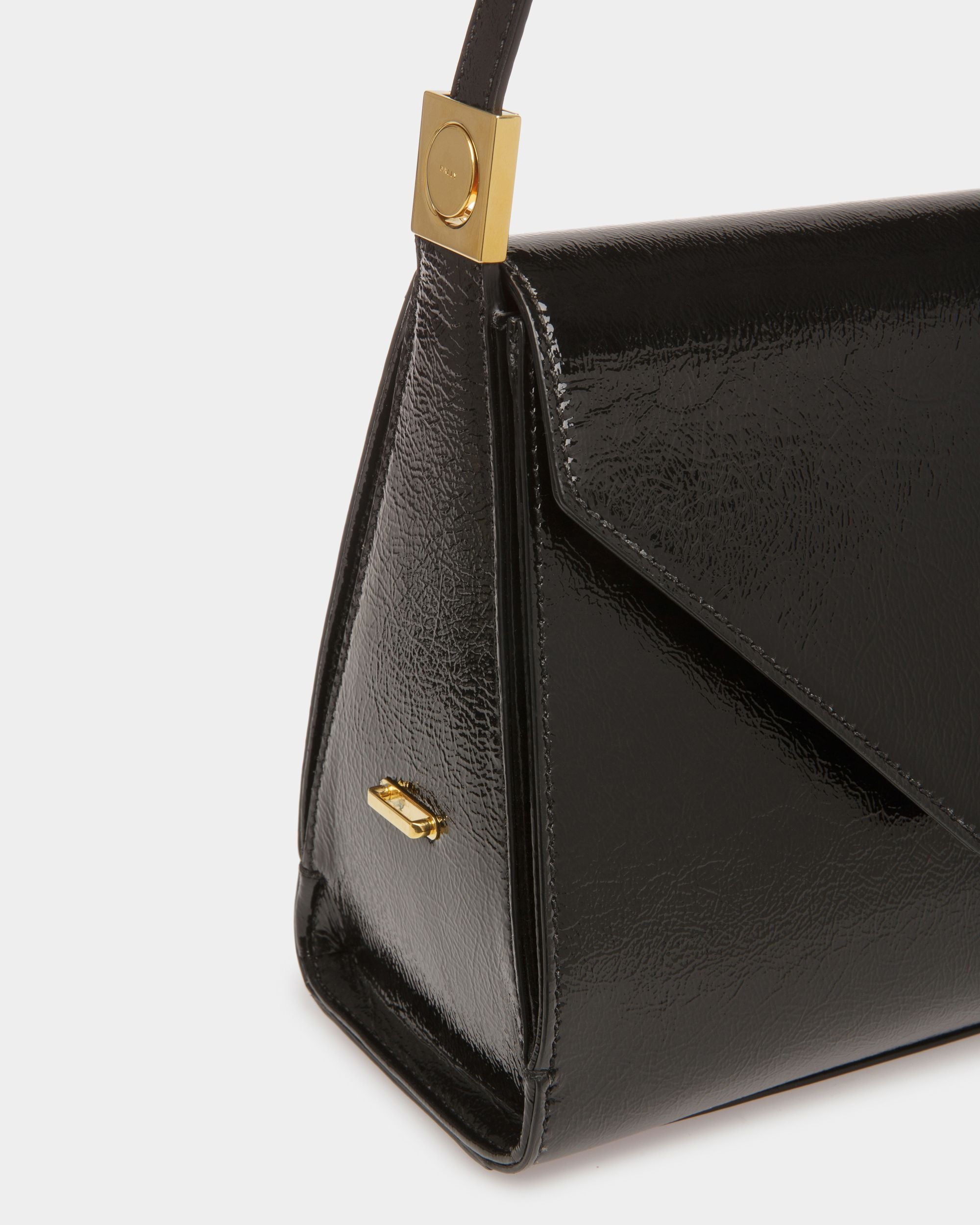 Emblem Shoulder Bag In Black Leather - Women's - Bally - 05