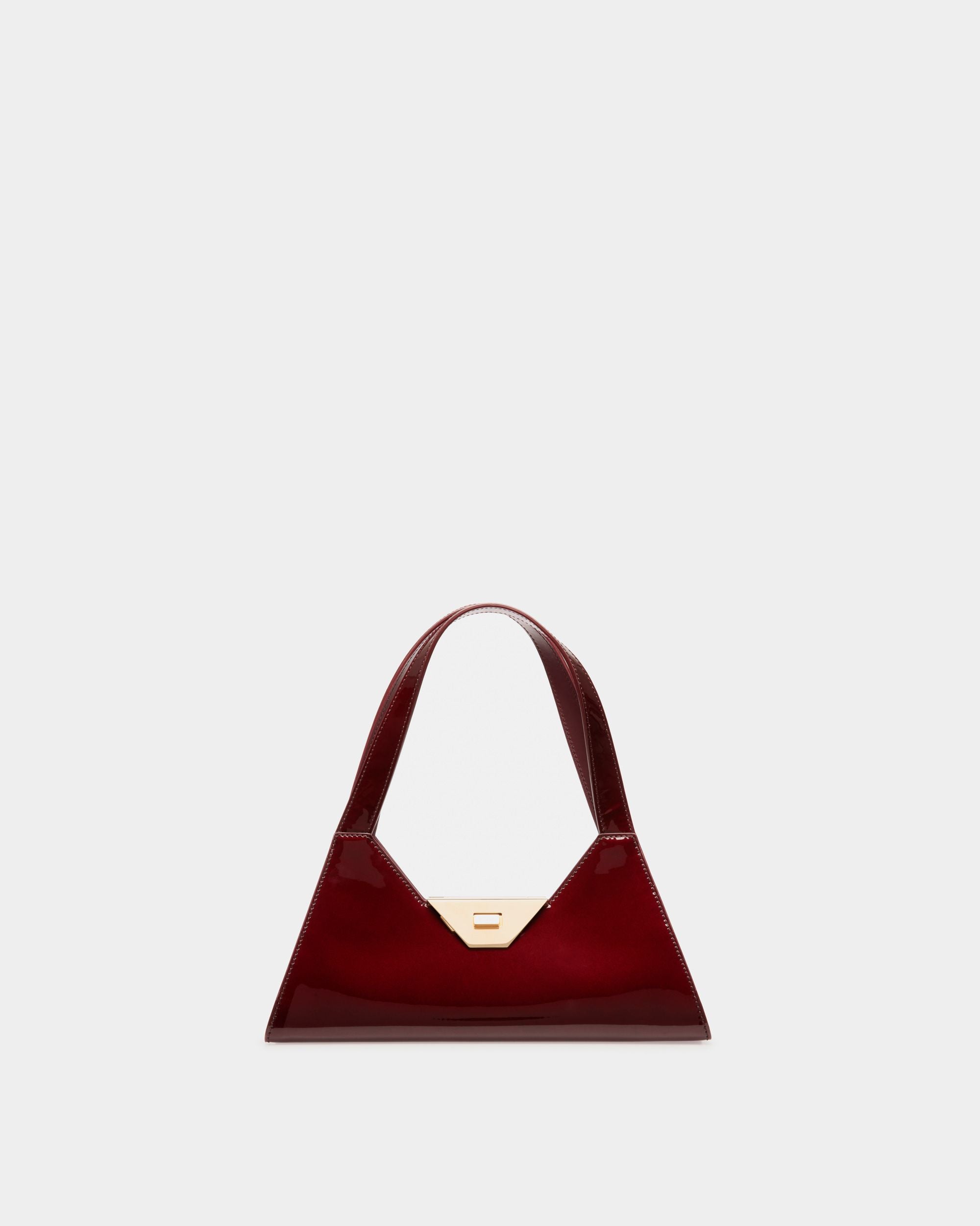 Bolso De Hombro Trilliant Small De Piel En Rojo Oscuro - Mujer - Bally - 01
