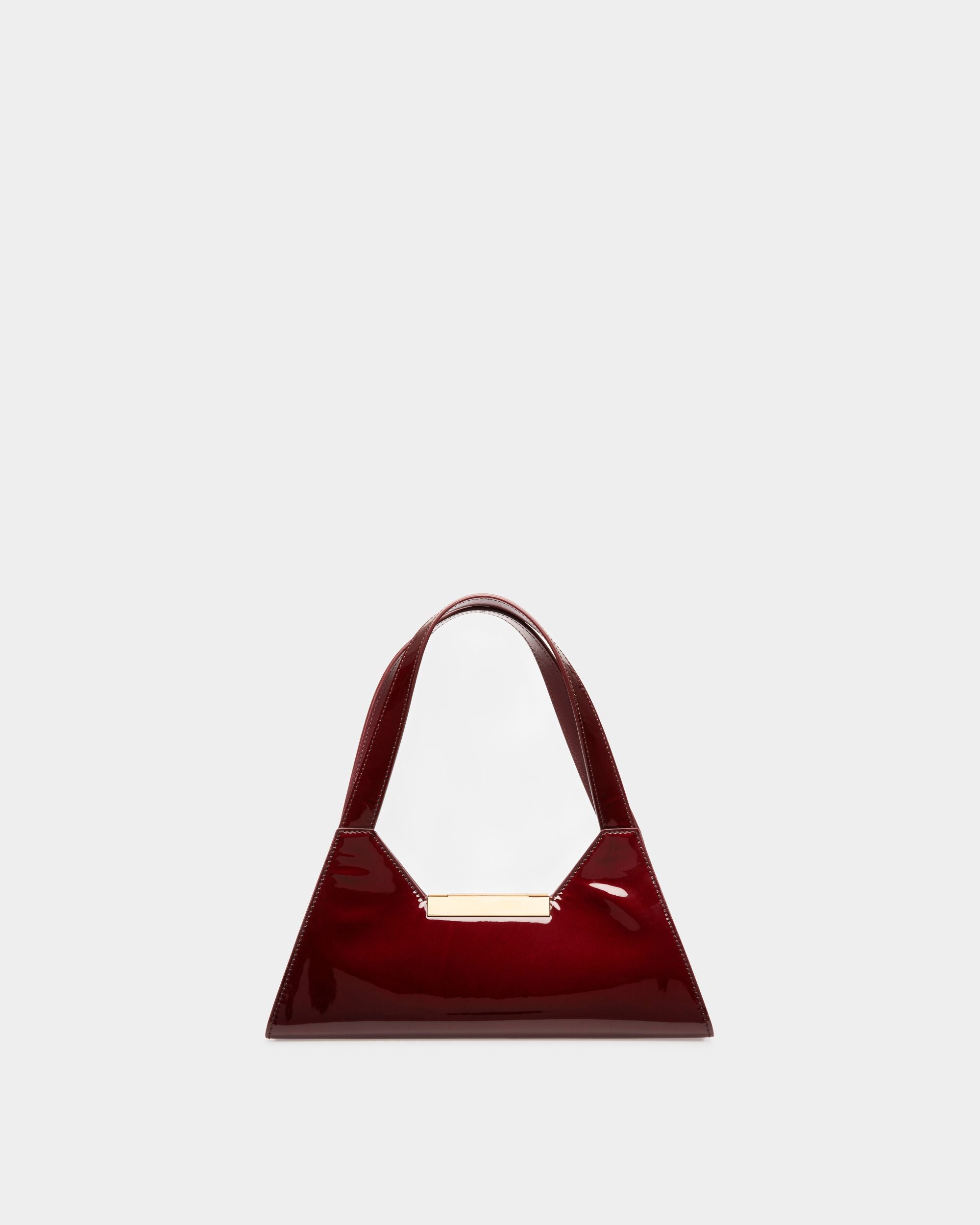 Bolso De Hombro Trilliant Small De Piel En Rojo Oscuro - Mujer - Bally - 02