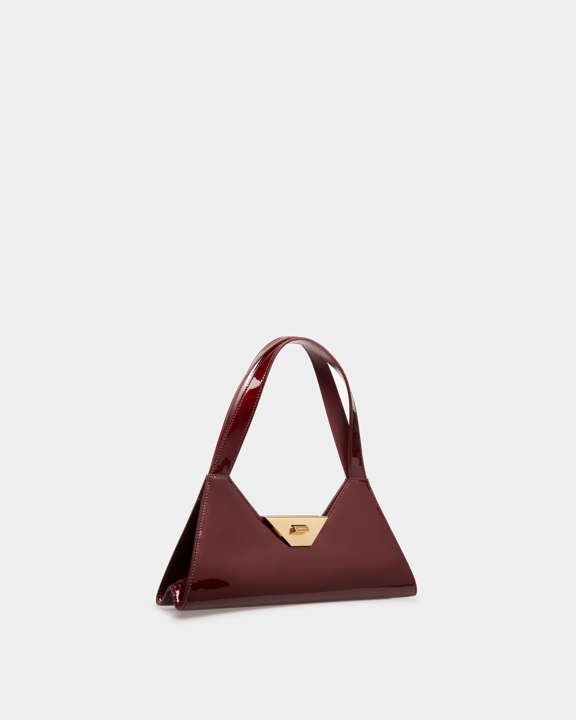Bolso De Hombro Trilliant Small De Piel En Rojo Oscuro - Mujer - Bally - 03