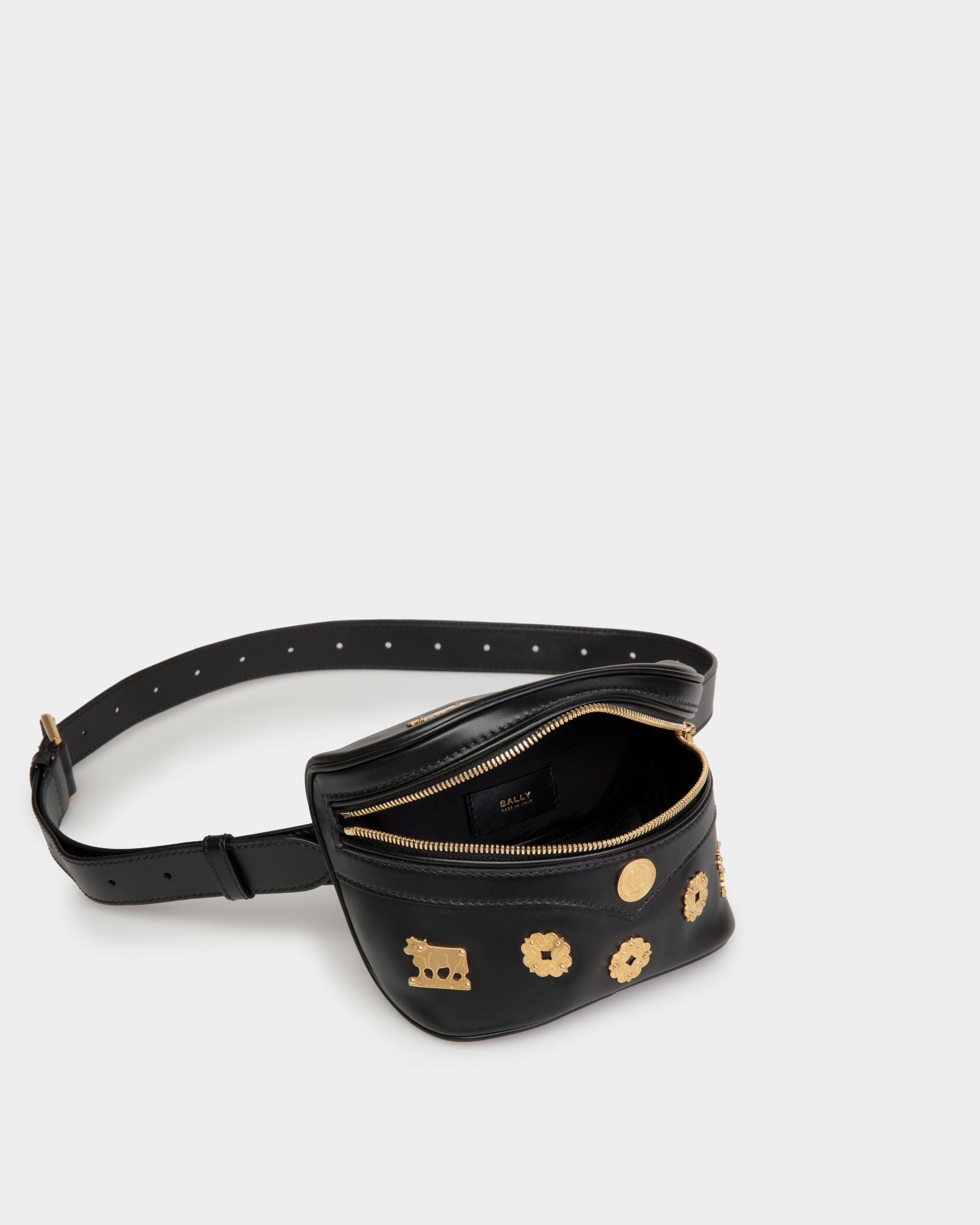 Mountain Belt Bag  in Black Leather - Women's - Bally - 05