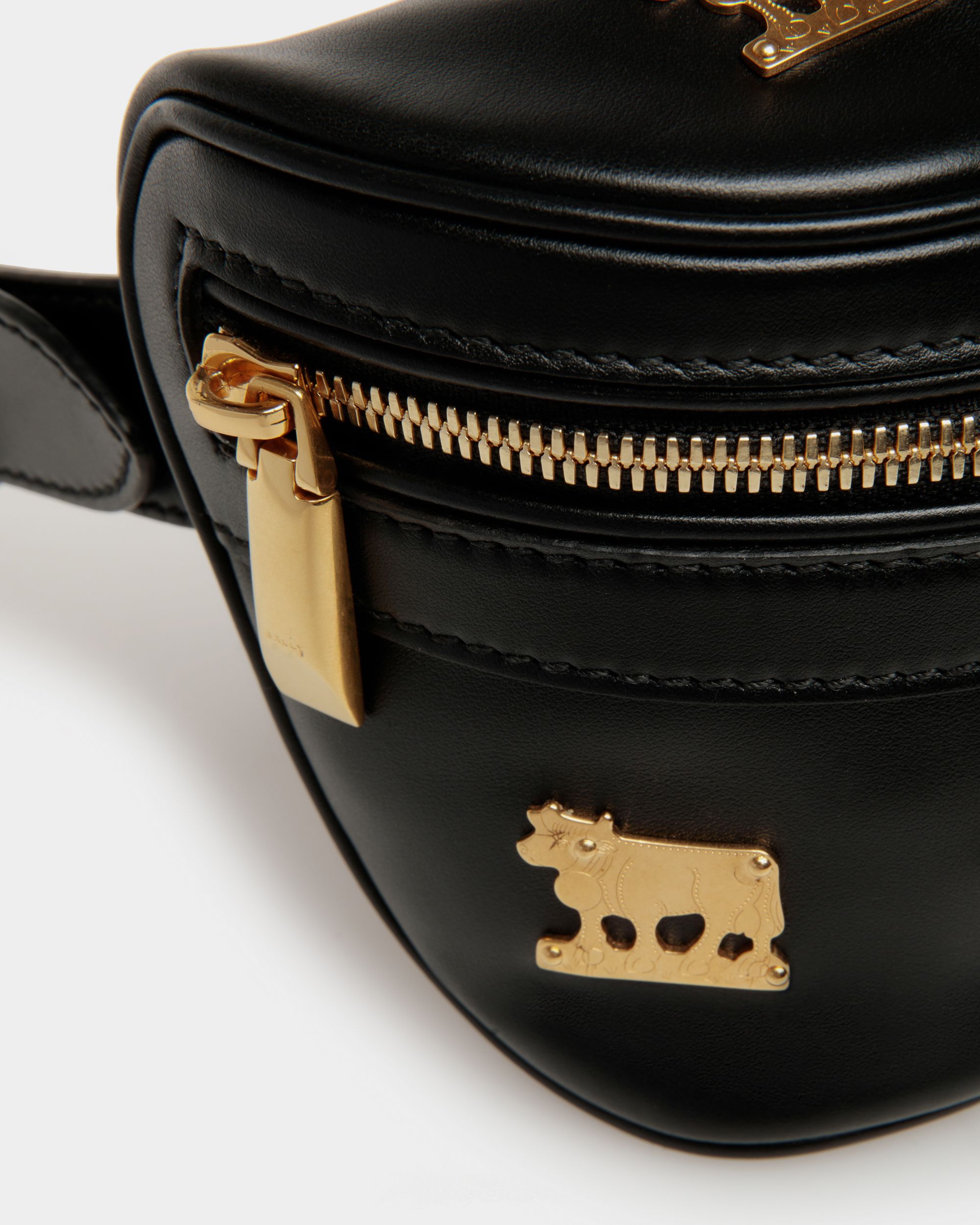 Mountain Belt Bag  in Black Leather - Women's - Bally - 06