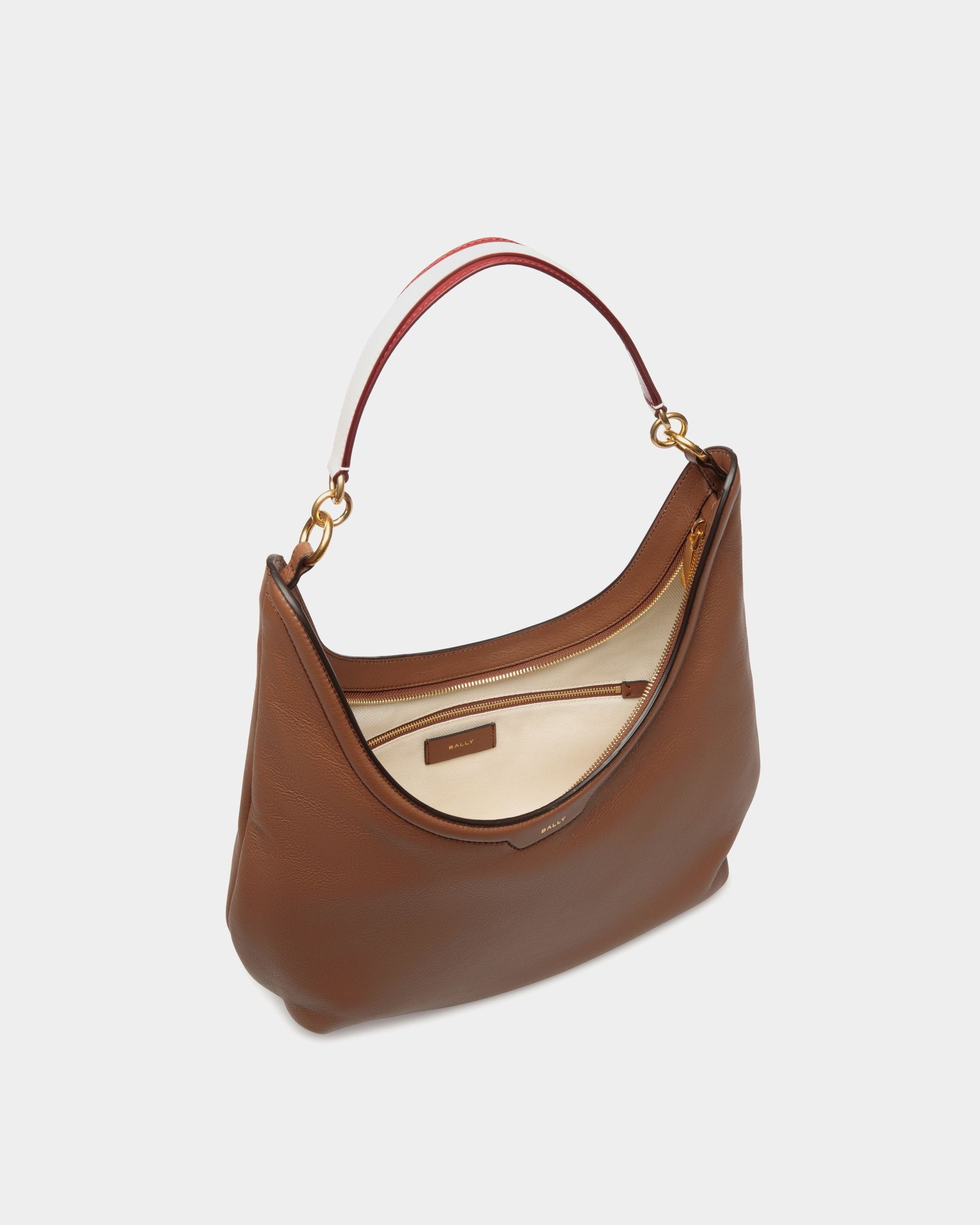 Code Hobo Bag In Brown Leather - Women's - Bally - 05