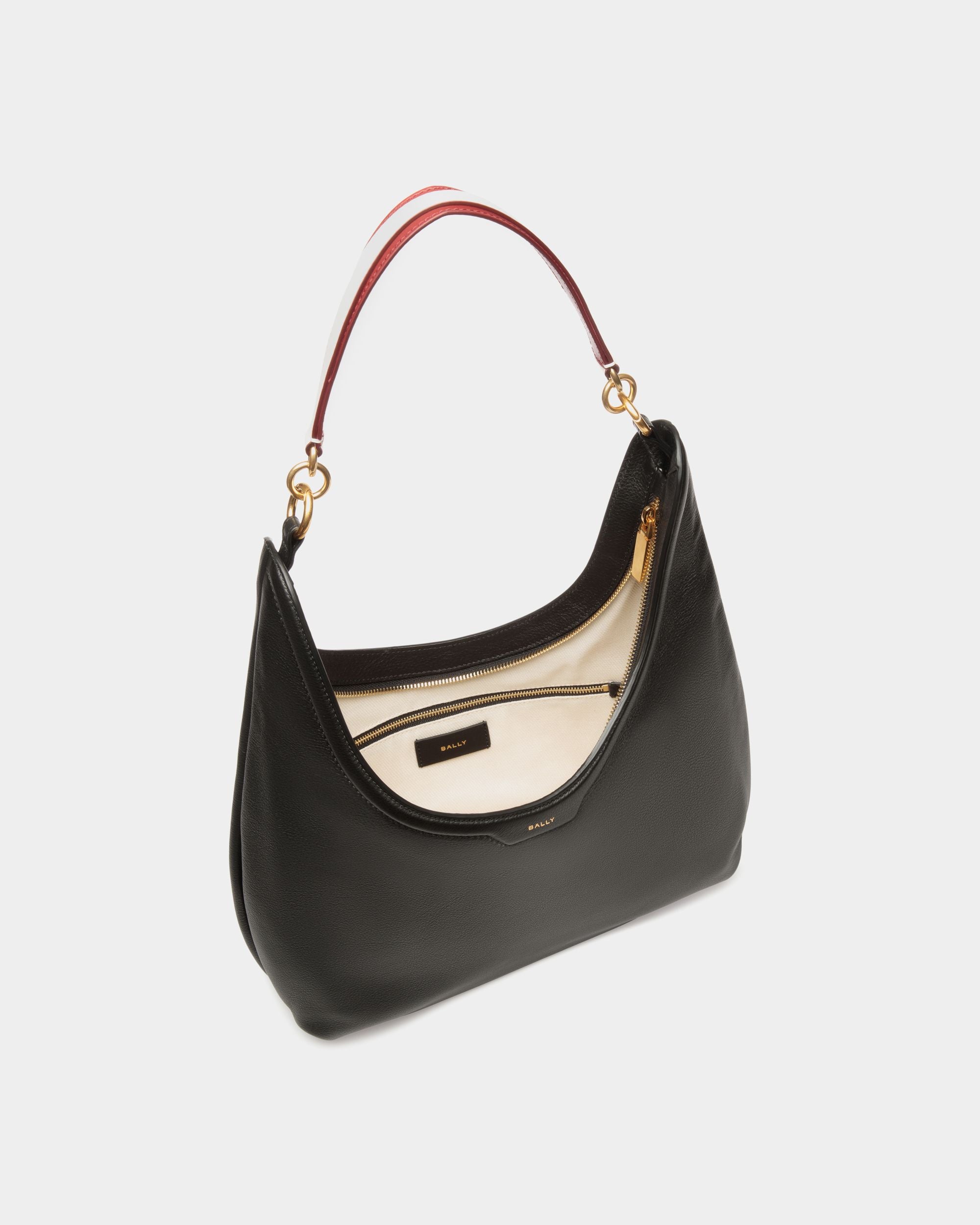 Bolso Hobo Code De Piel Negra - Mujer - Bally - 05