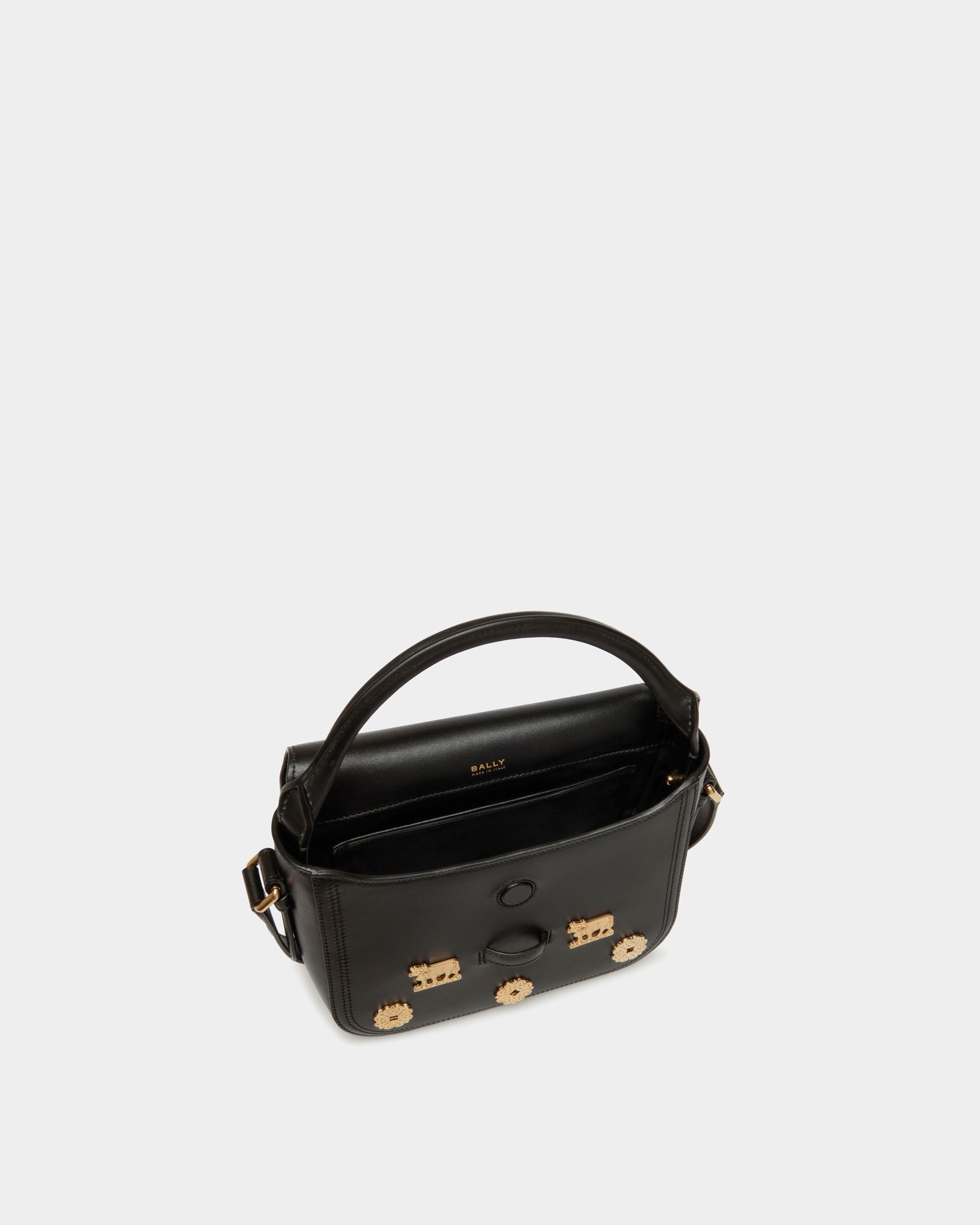 Minibolso Beckett De Piel Negra Con Tachuelas - Mujer - Bally - 05