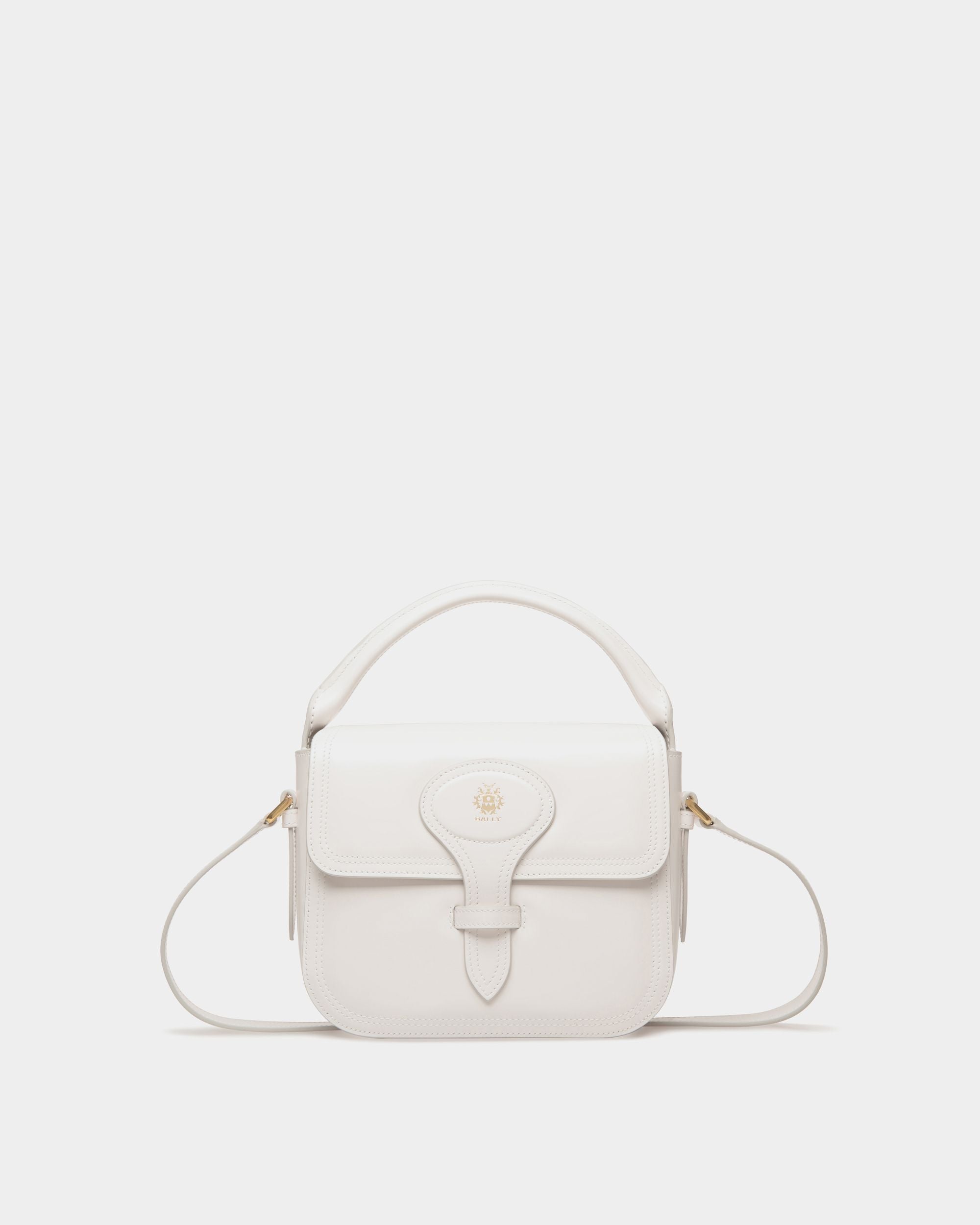 Beckett Minibag in White Brushed Leather - Mujer - Bally - 01