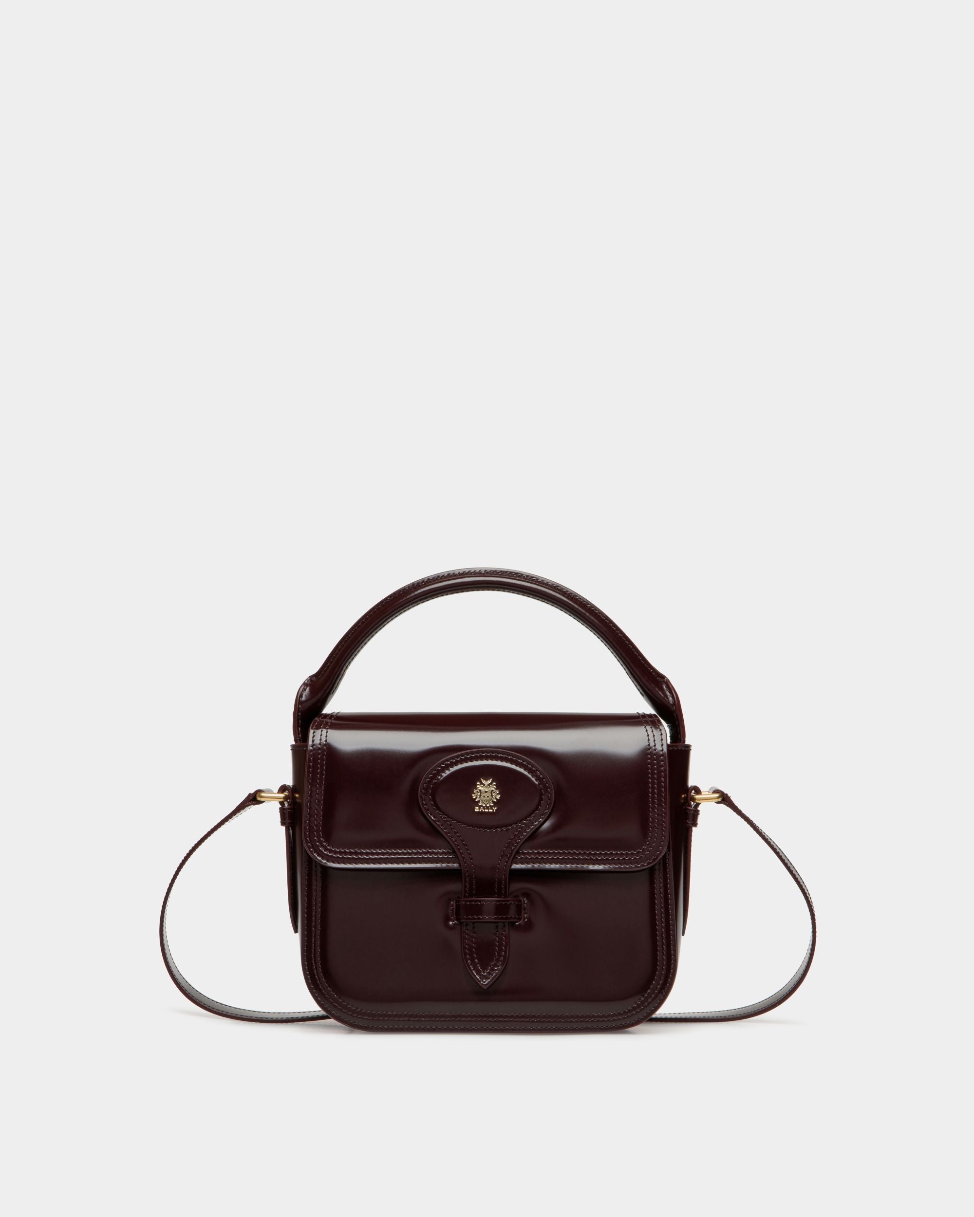 Minibolso Beckett De Piel Cepillada Burdeos Oscuro - Mujer - Bally - 01