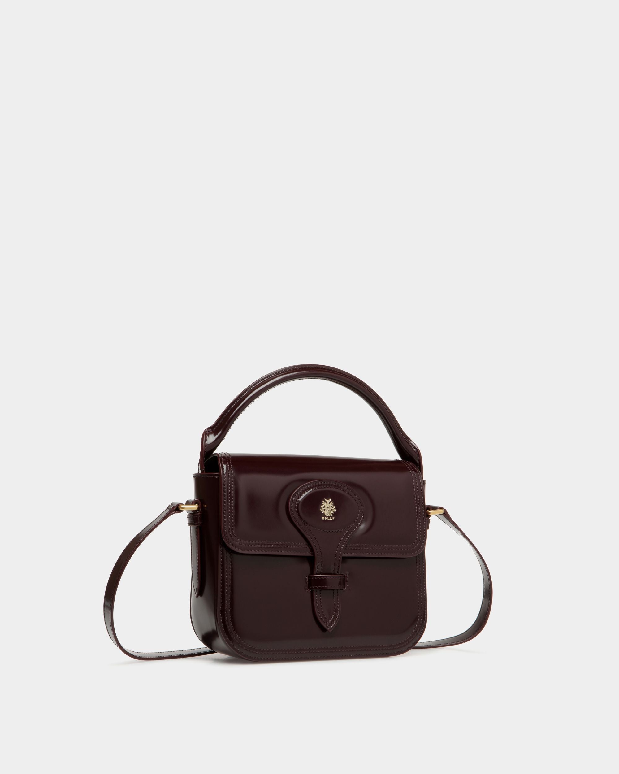 Minibolso Beckett De Piel Cepillada Burdeos Oscuro - Mujer - Bally - 04