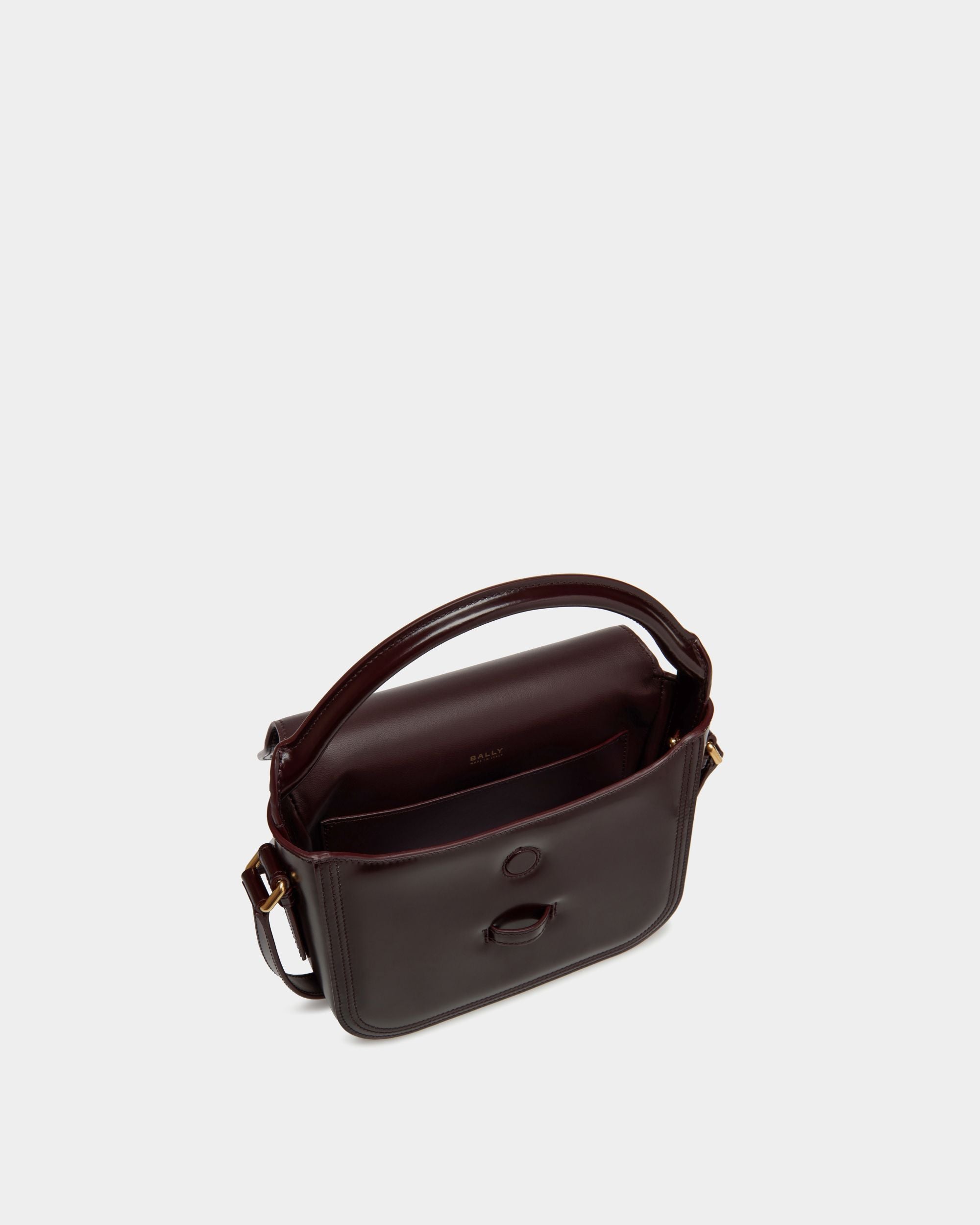 Minibolso Beckett De Piel Cepillada Burdeos Oscuro - Mujer - Bally - 05