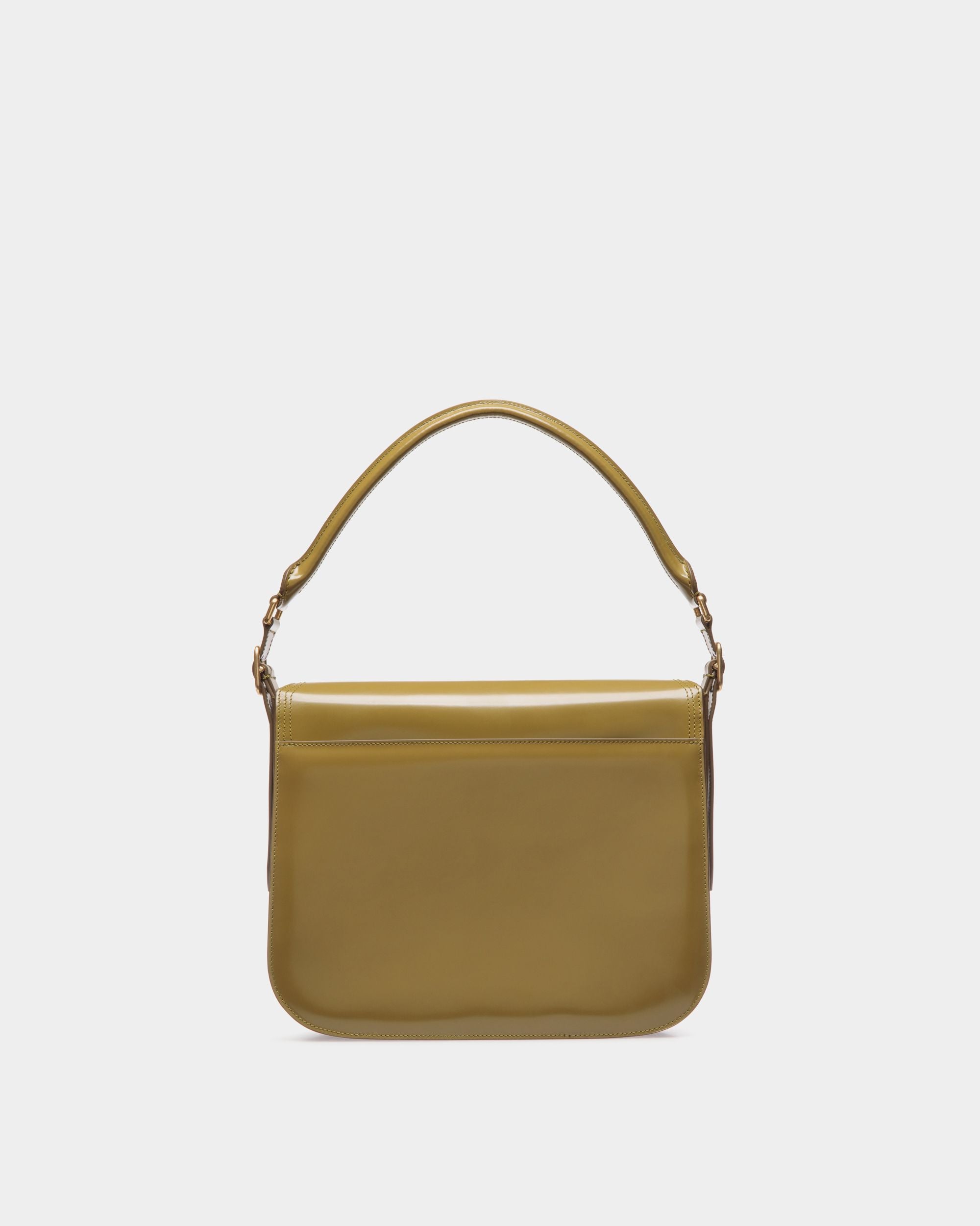 Bolso De Hombro Beckett De Piel Cepillada Olive Green - Mujer - Bally - 03
