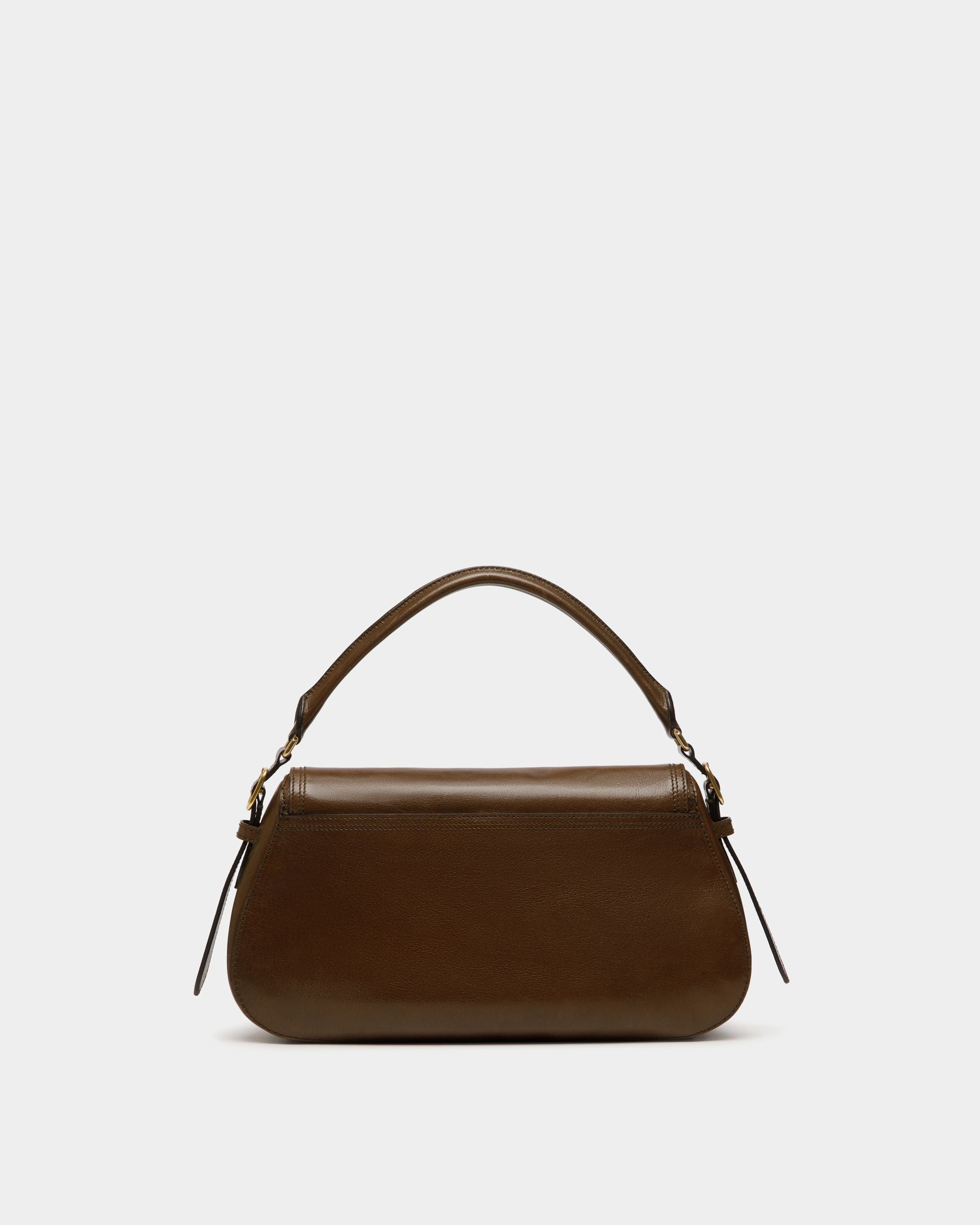 Bolso De Hombro Beckett De Piel Marron Glacé - Mujer - Bally - 03