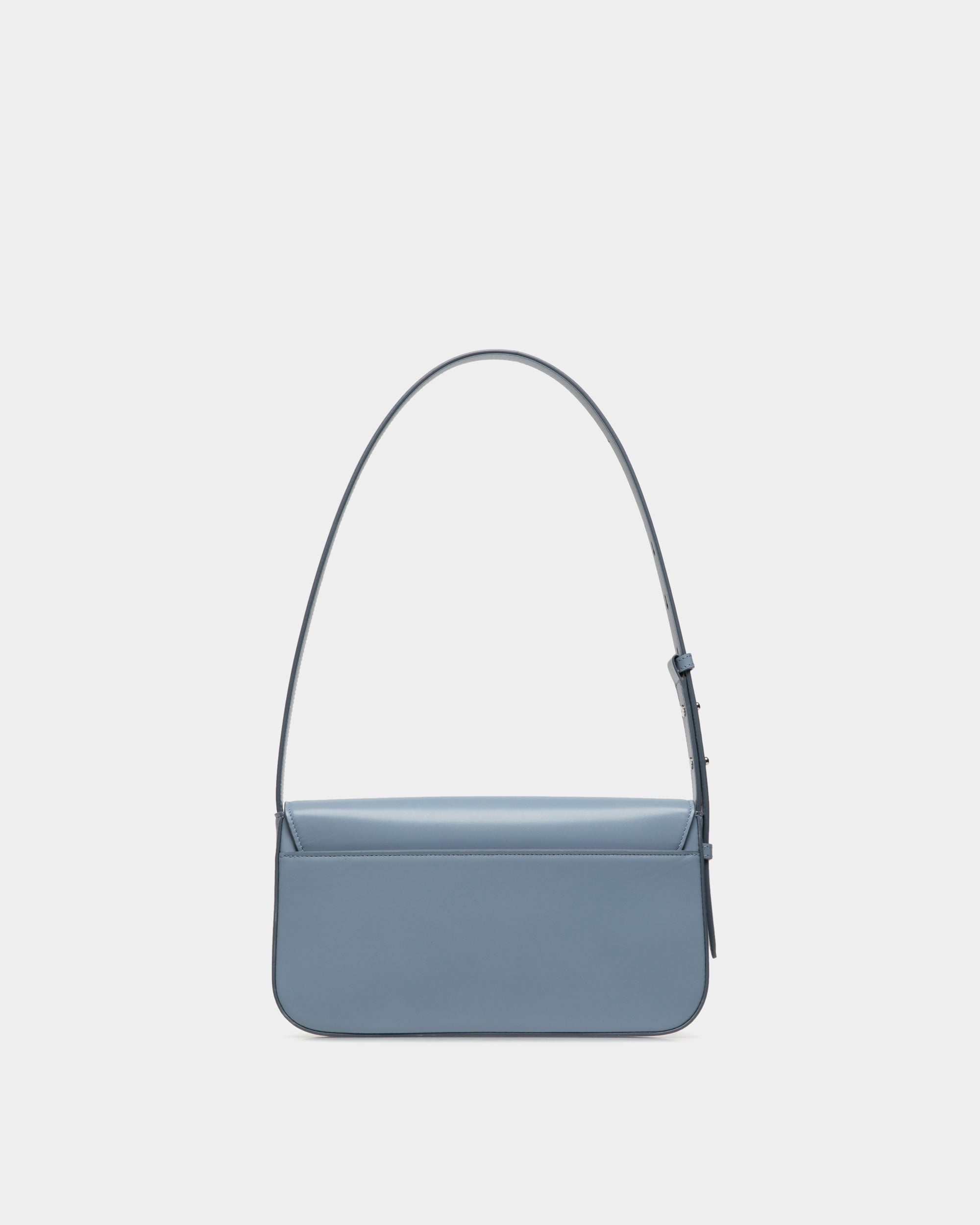 Bolso De Hombro Pequeño Ollam De Piel Light Blue - Mujer - Bally - 03