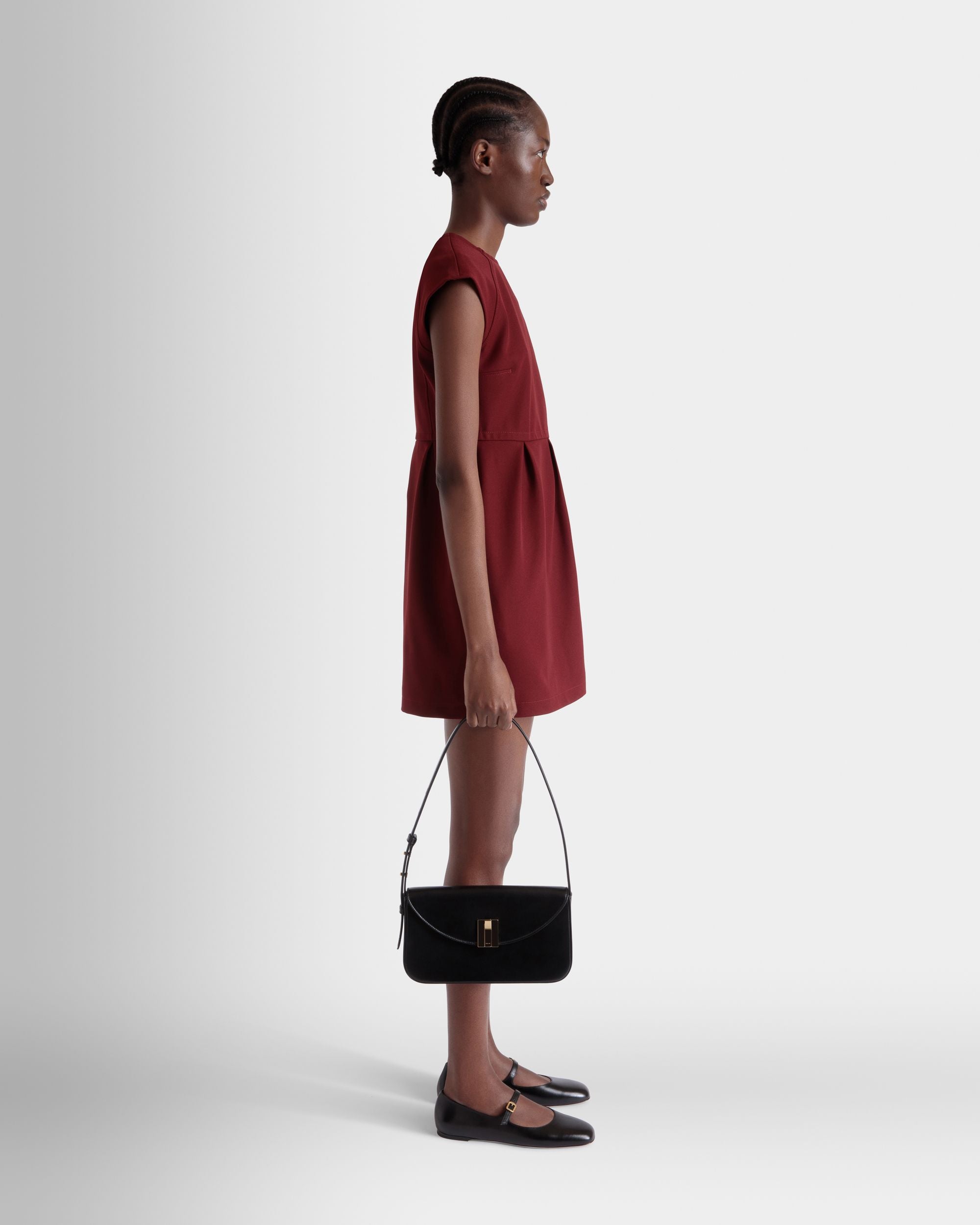 Ollam Small Shoulder Bag in Black Leather - Women's - Bally - 02