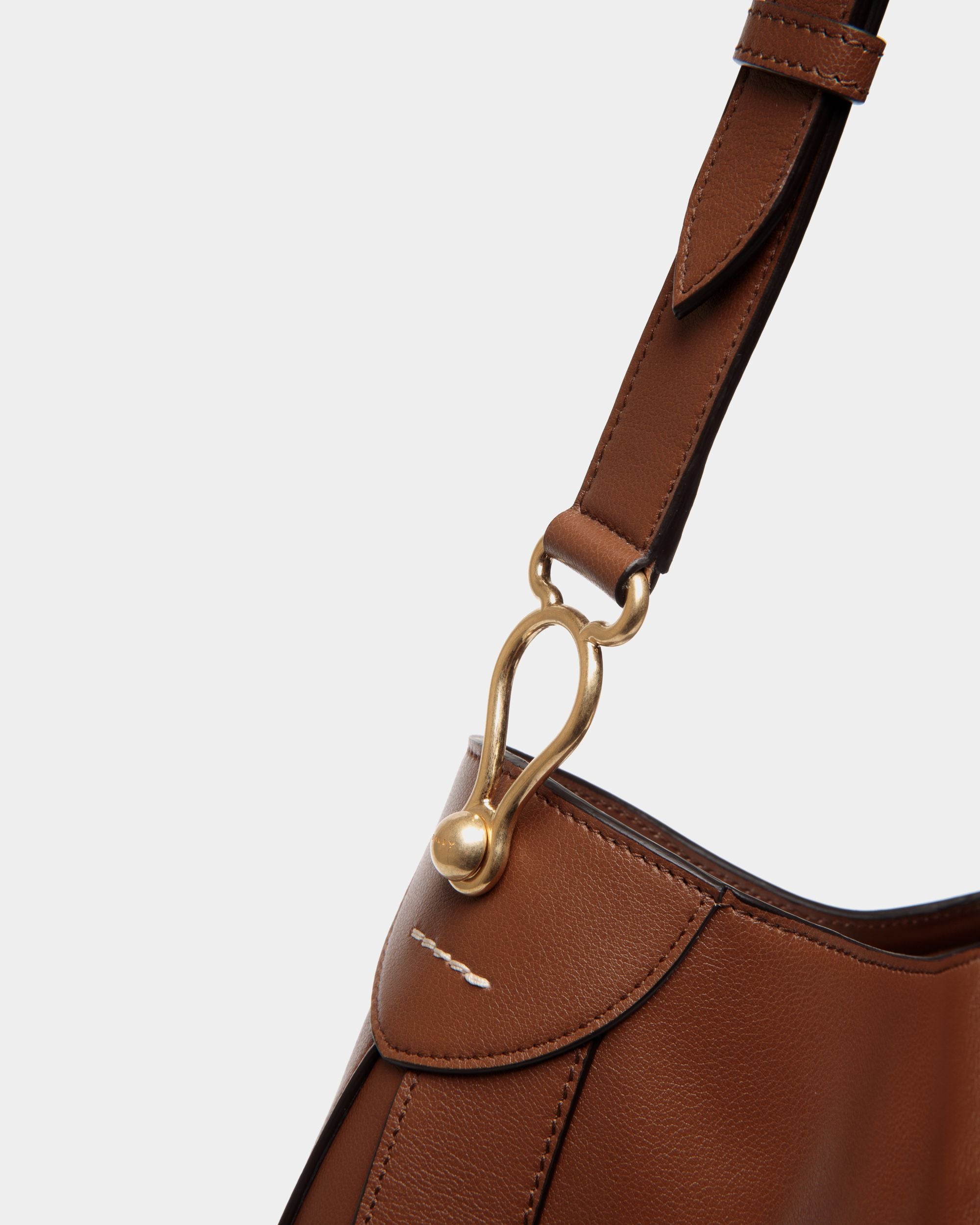 Lune Hobo Bag in Brown Leather - Women's - Bally - 01