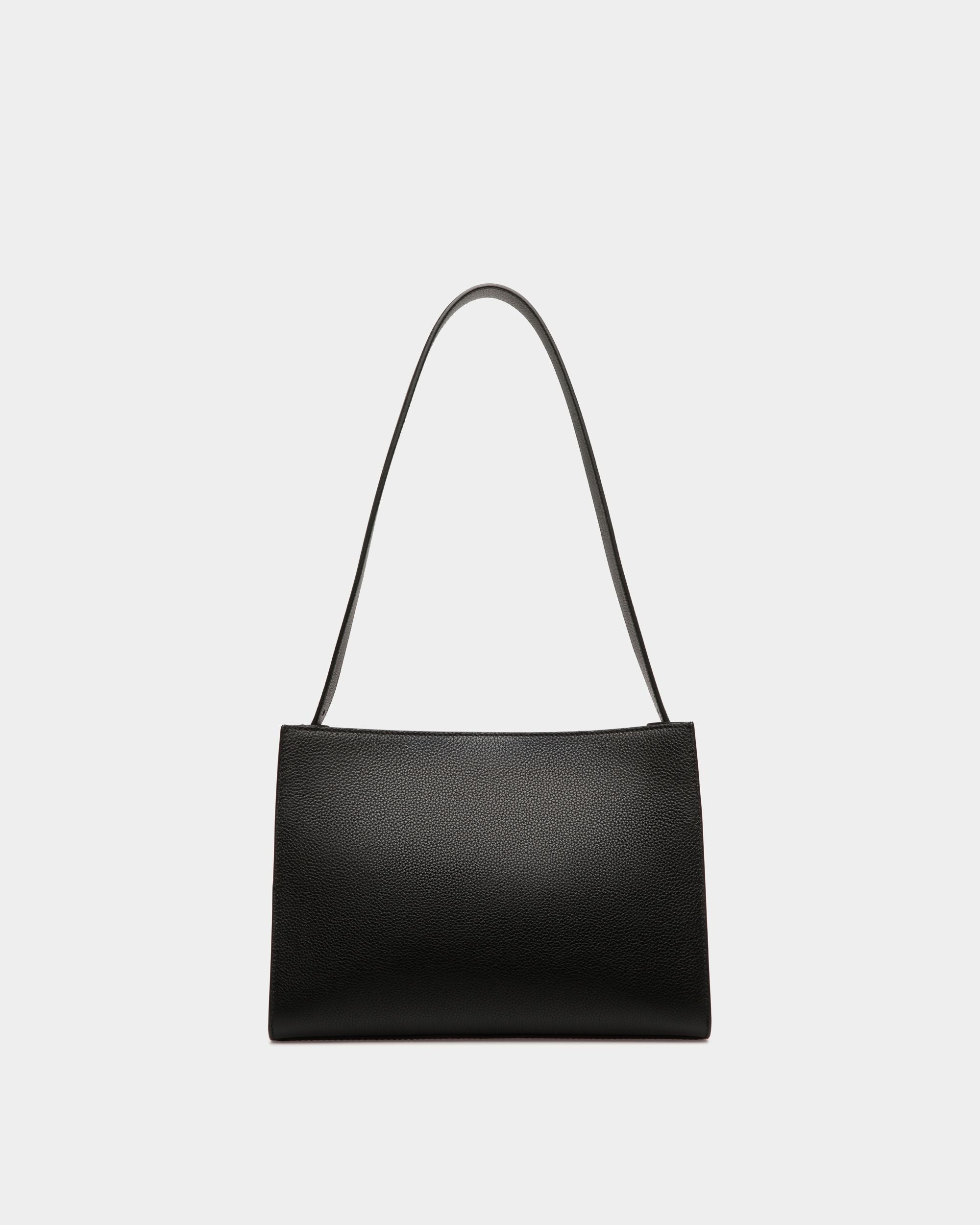 Lock Me Shoulder Bag in Black Grained Leather - Women's - Bally - 03