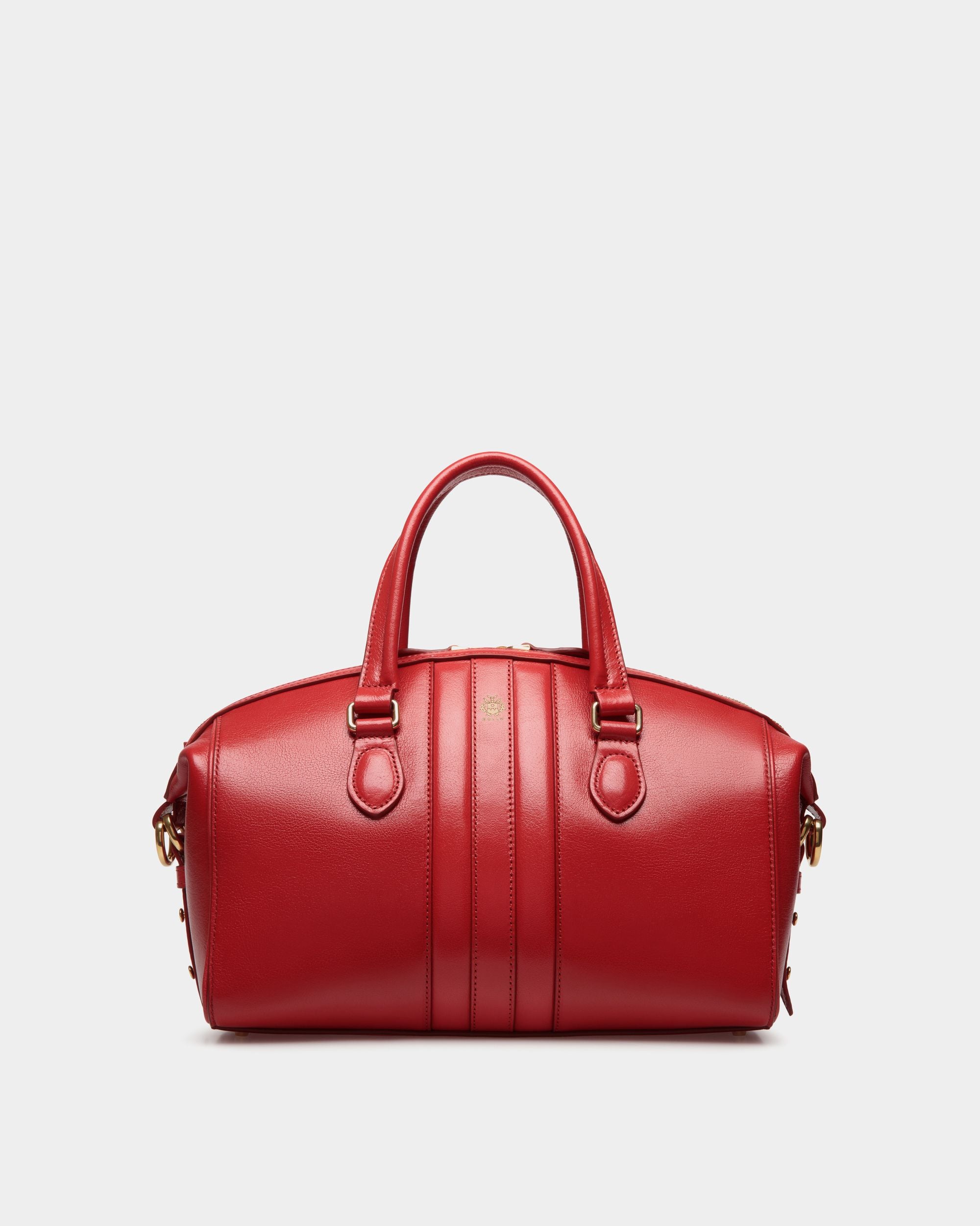 Beckett Top Handle Bag In Red Leather - Women's - Bally - 01