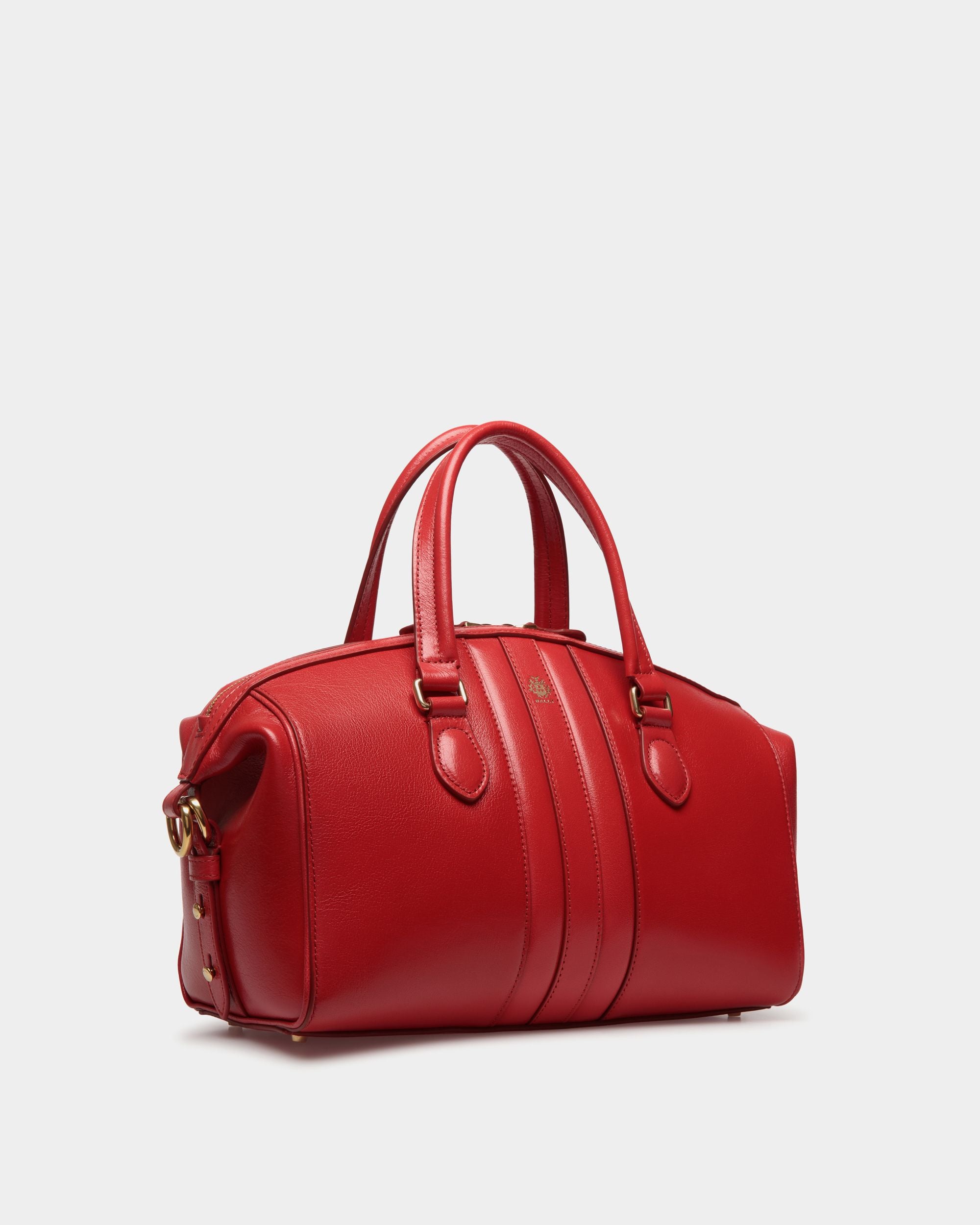 Beckett Top Handle Bag In Red Leather - Women's - Bally - 04