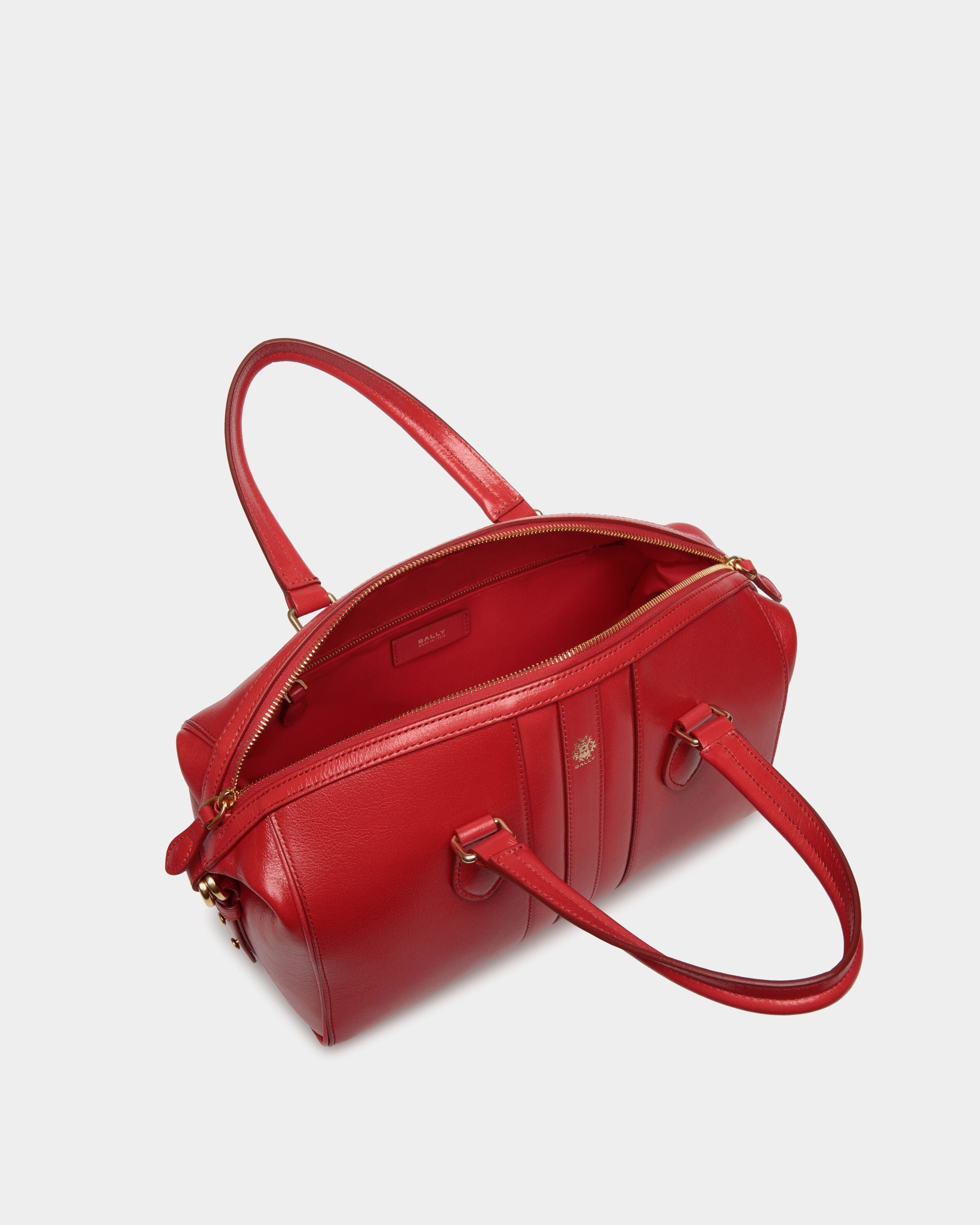 Beckett Top Handle Bag In Red Leather - Women's - Bally - 05