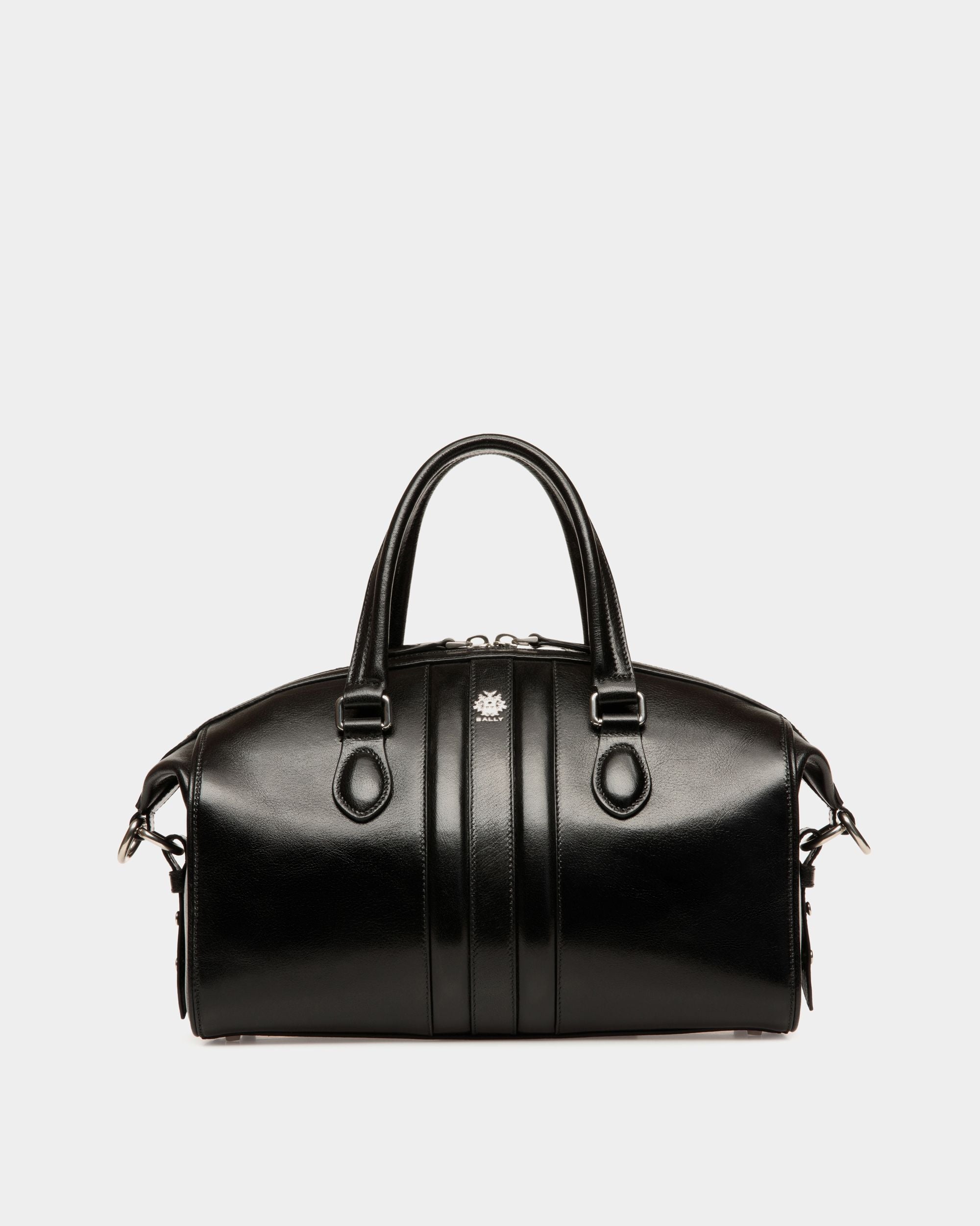 Bolso Con Asa Superior Beckett De Piel Negra - Mujer - Bally - 01