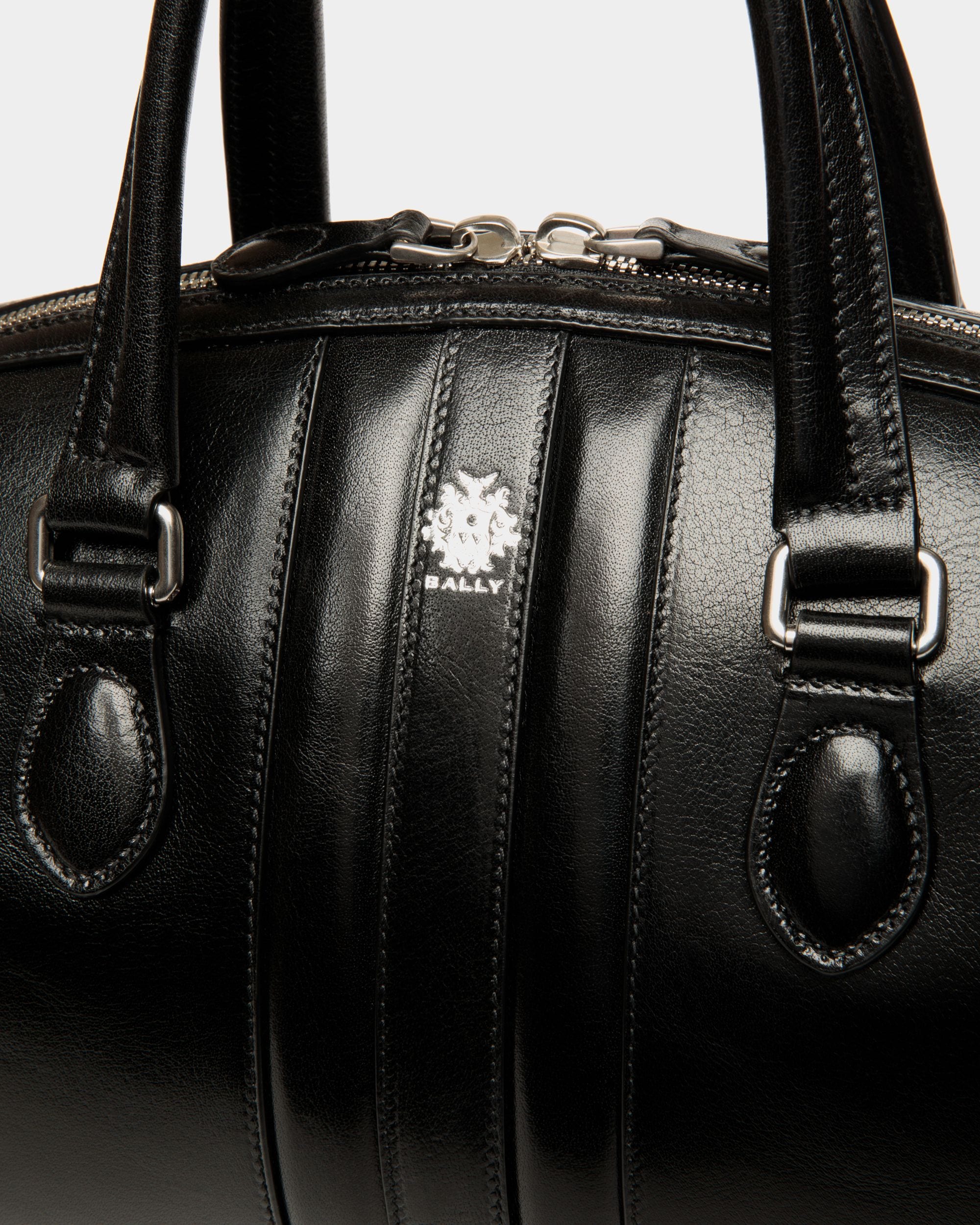 Bolso Con Asa Superior Beckett De Piel Negra - Mujer - Bally - 05