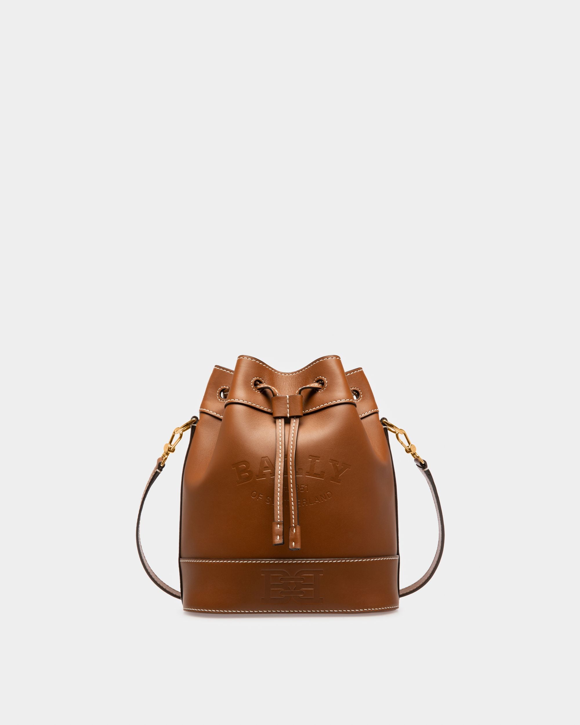 Cleoh Bolso Bombonera De Piel De Color Marrón - Mujer - Bally - 01