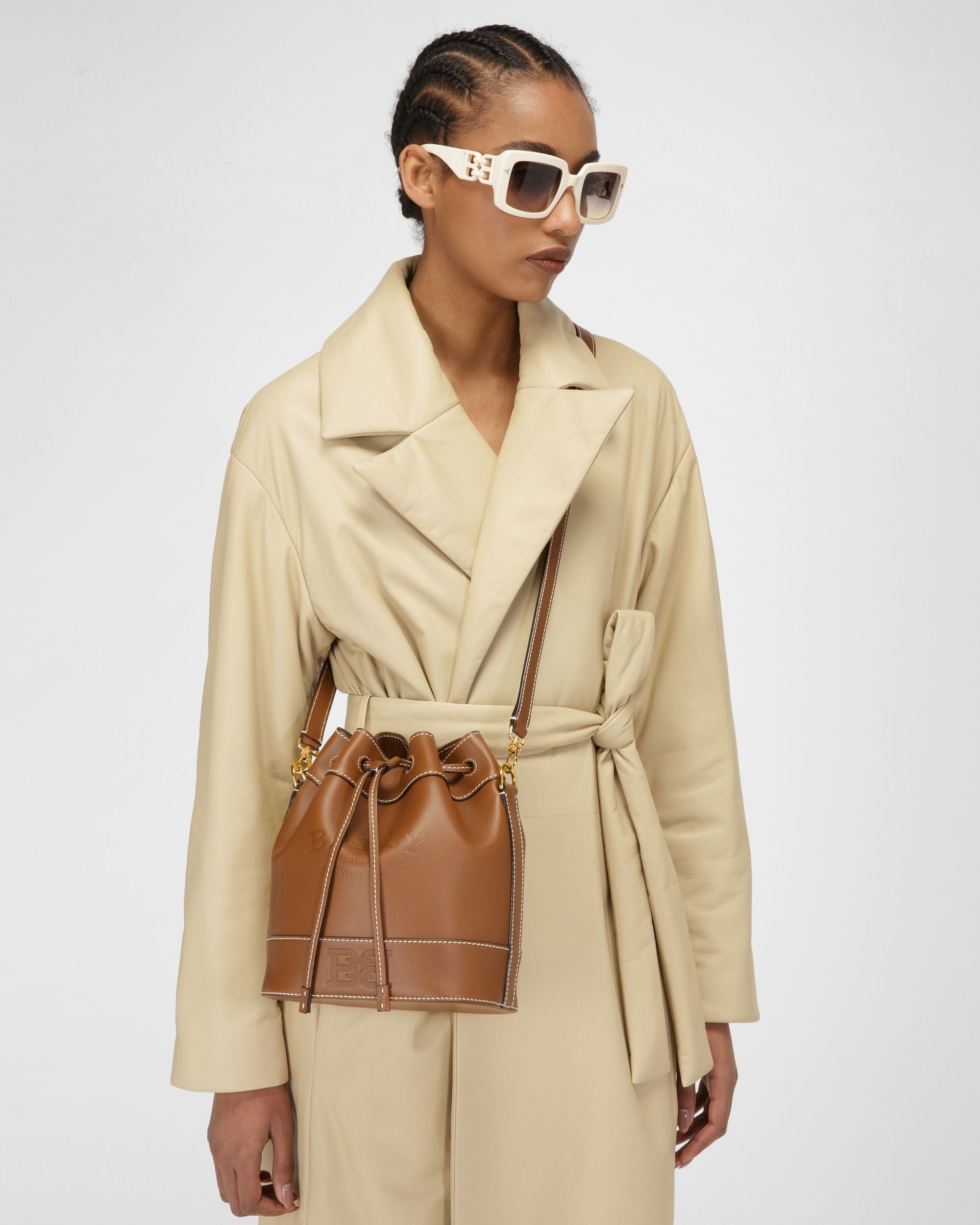 Cleoh Bolso Bombonera De Piel De Color Marrón - Mujer - Bally - 02