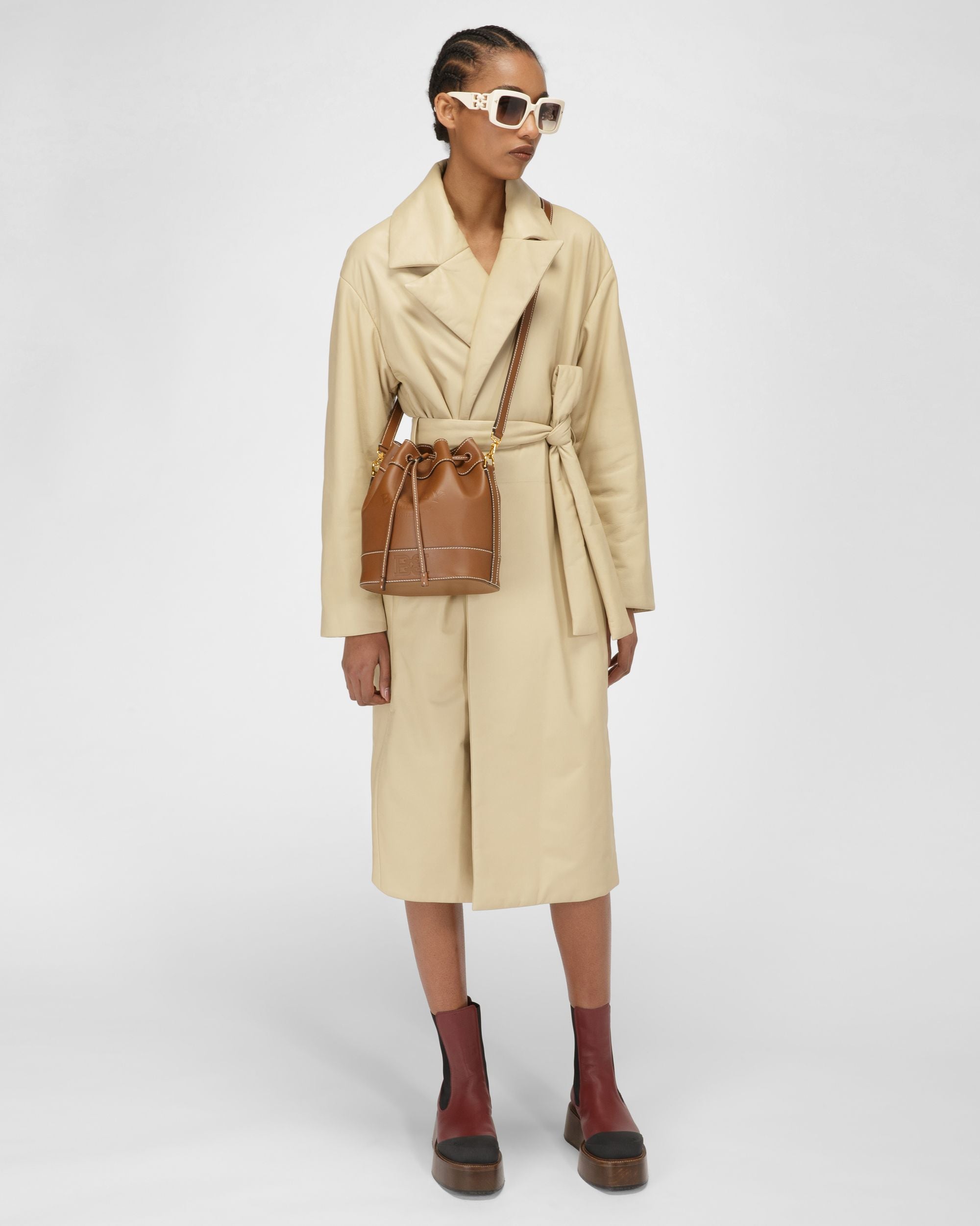 Cleoh Bolso Bombonera De Piel De Color Marrón - Mujer - Bally - 06