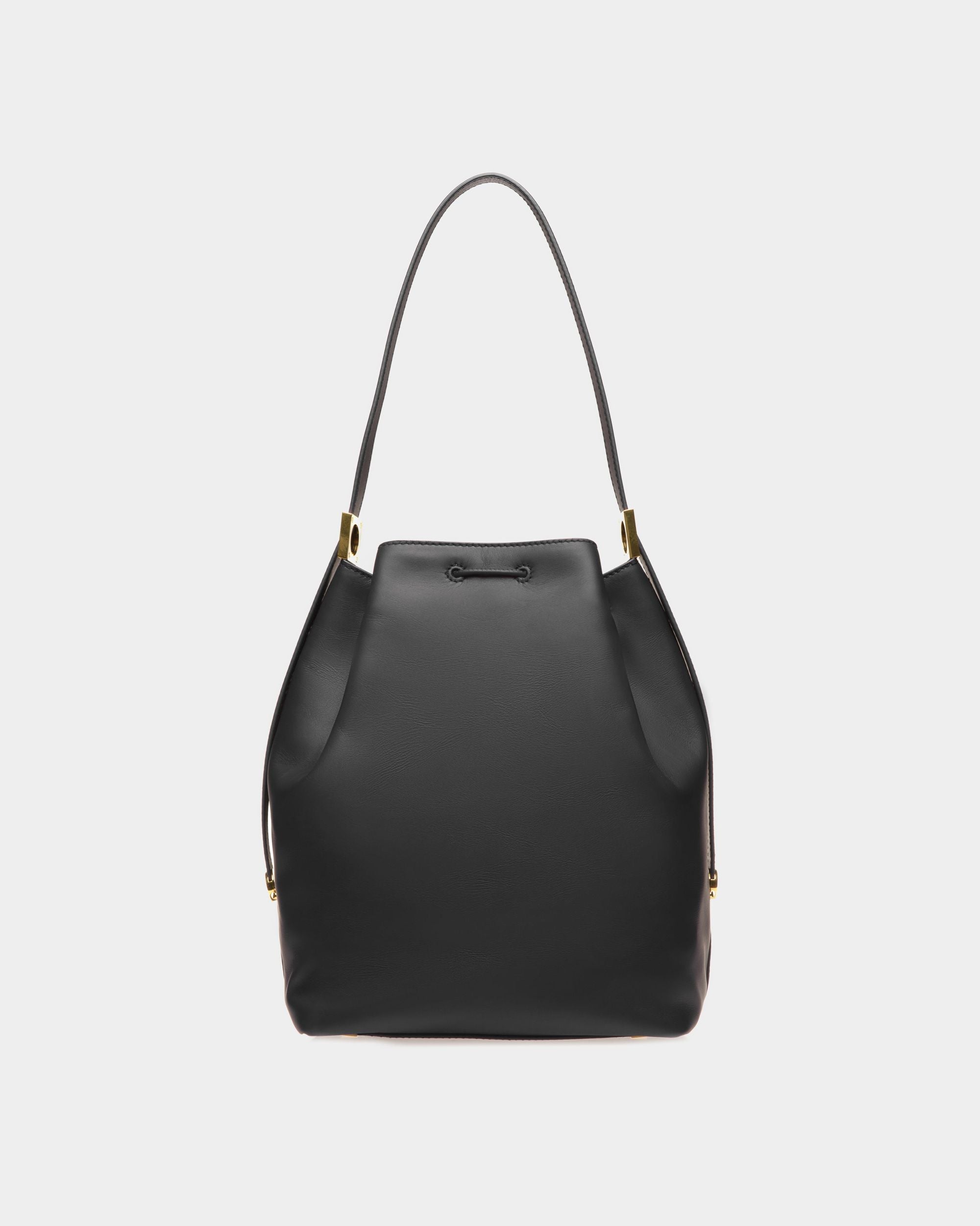 Bolso Cubo Block De Piel En Negro - Mujer - Bally - 02