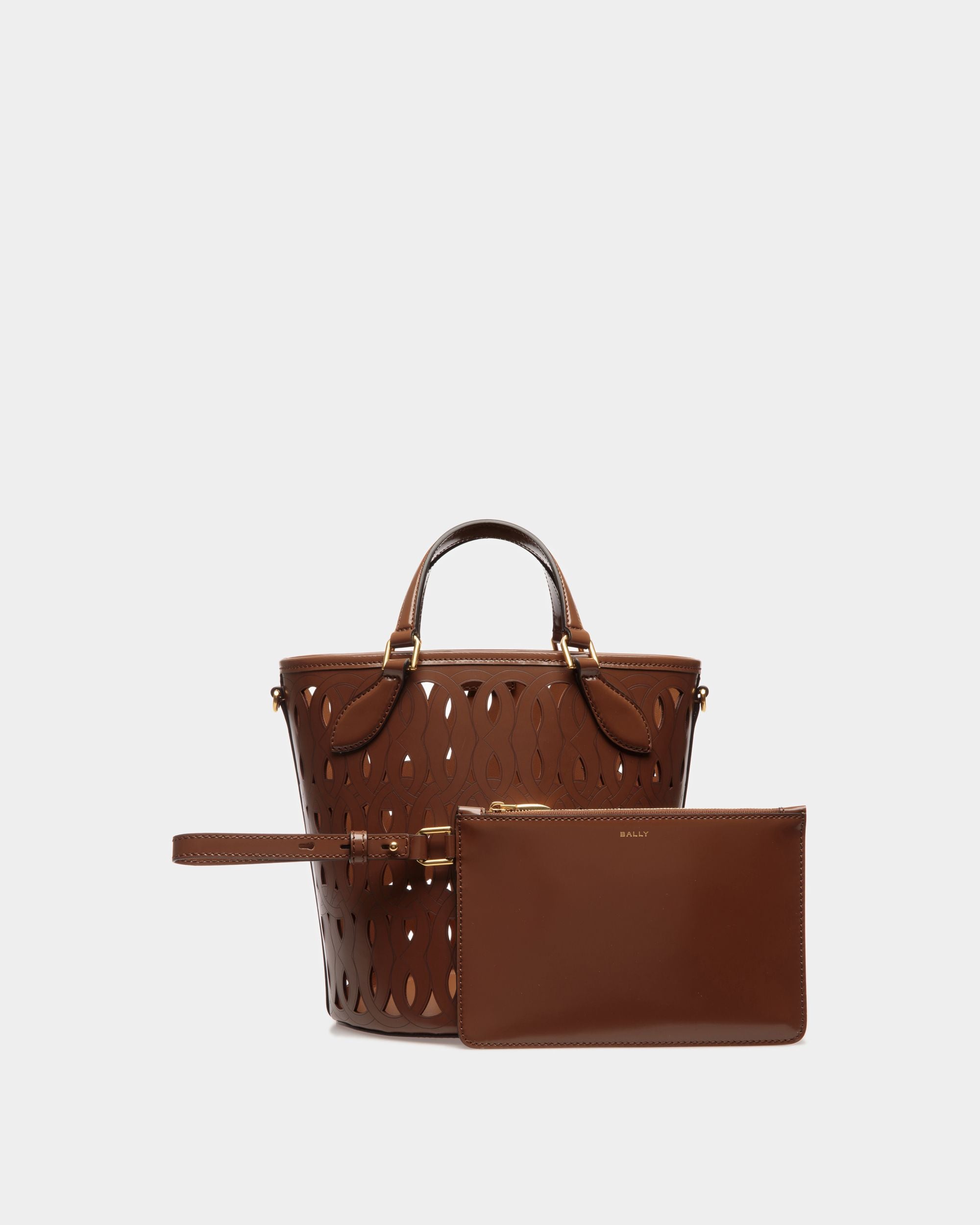 Bolso Cubo Lago De Piel Marrón - Mujer - Bally - 01