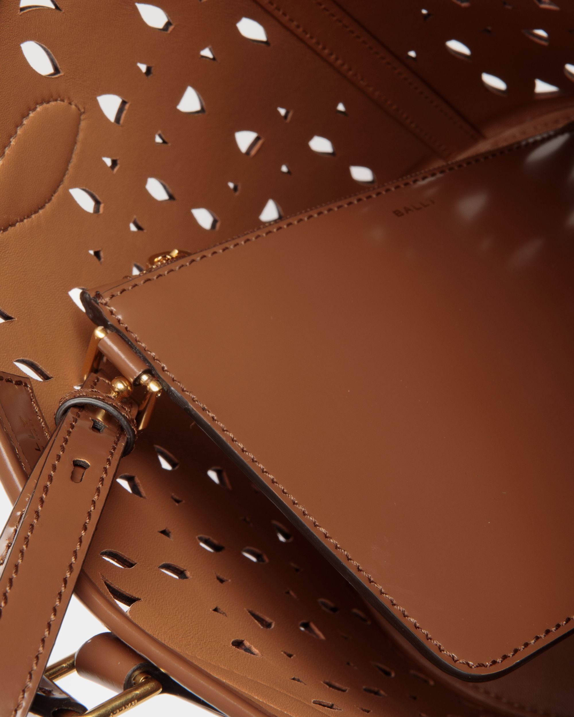 Bolso Cubo Lago De Piel Marrón - Mujer - Bally - 05
