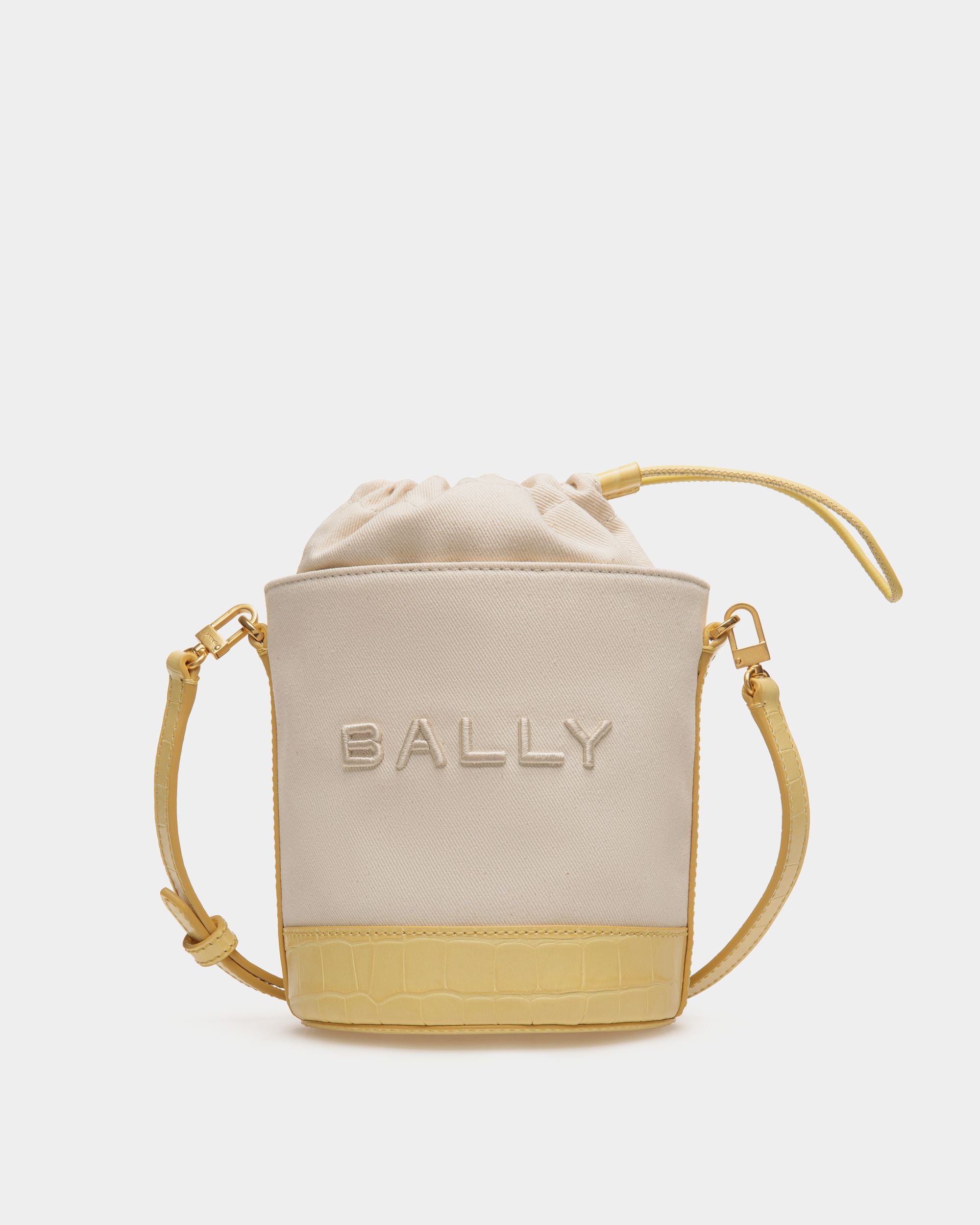 Minibolso Cubo Bar De Lona Y Piel - Mujer - Bally - 01