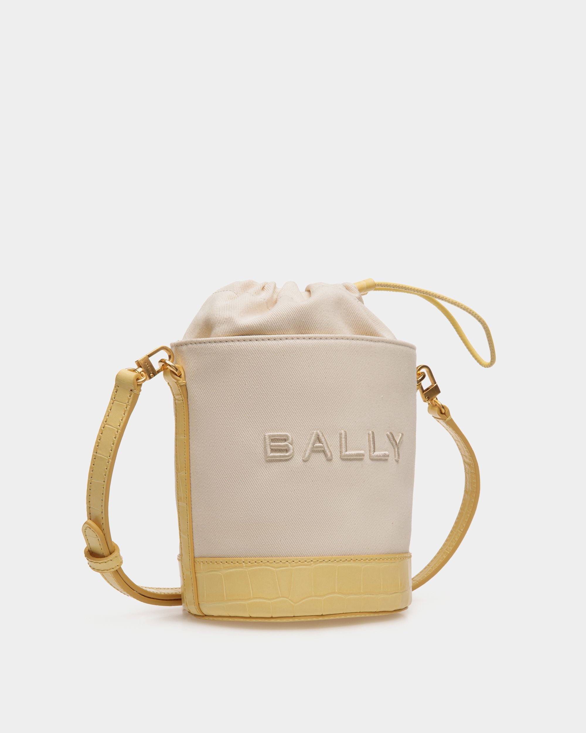 Minibolso Cubo Bar De Lona Y Piel - Mujer - Bally - 03