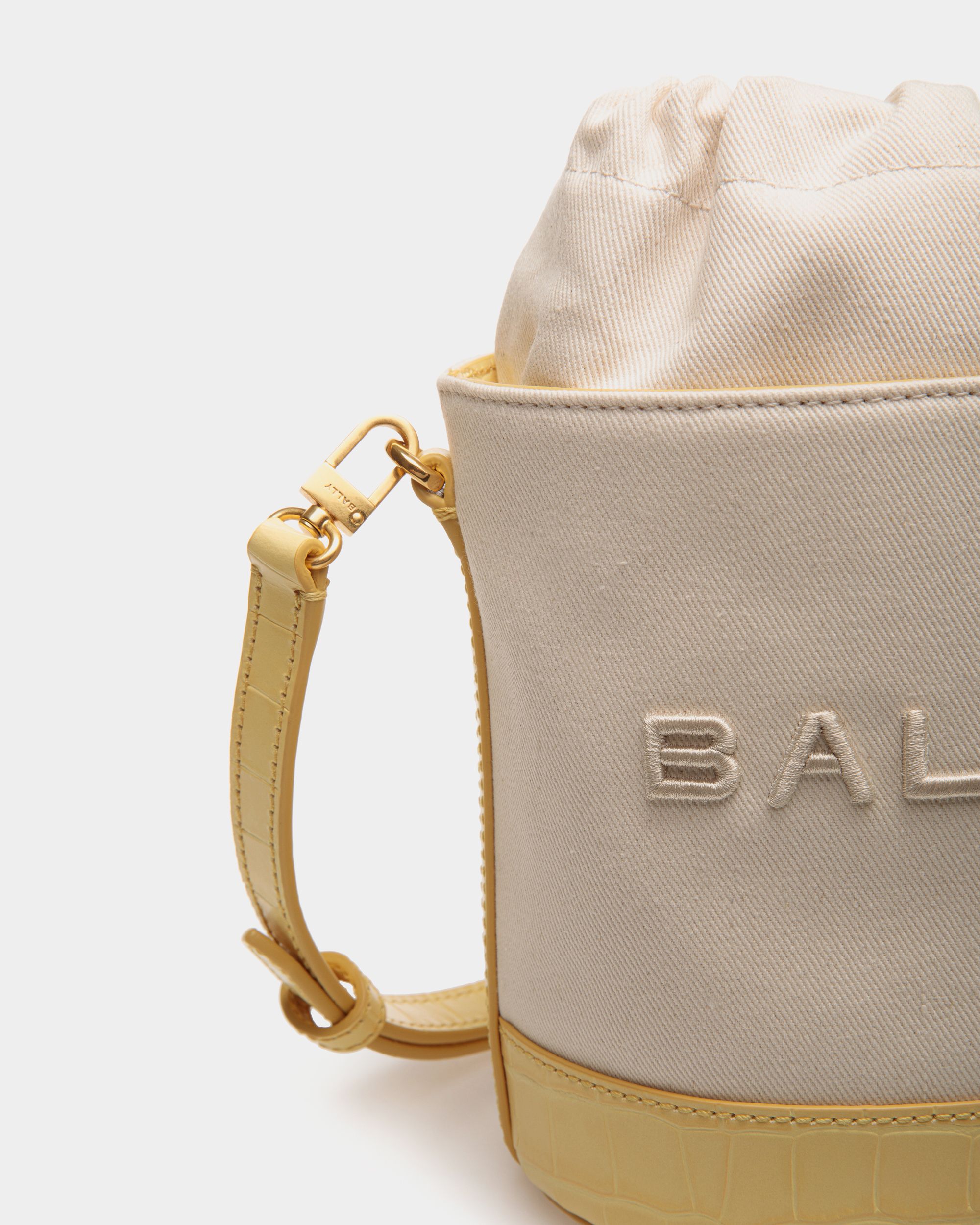 Minibolso Cubo Bar De Lona Y Piel - Mujer - Bally - 05