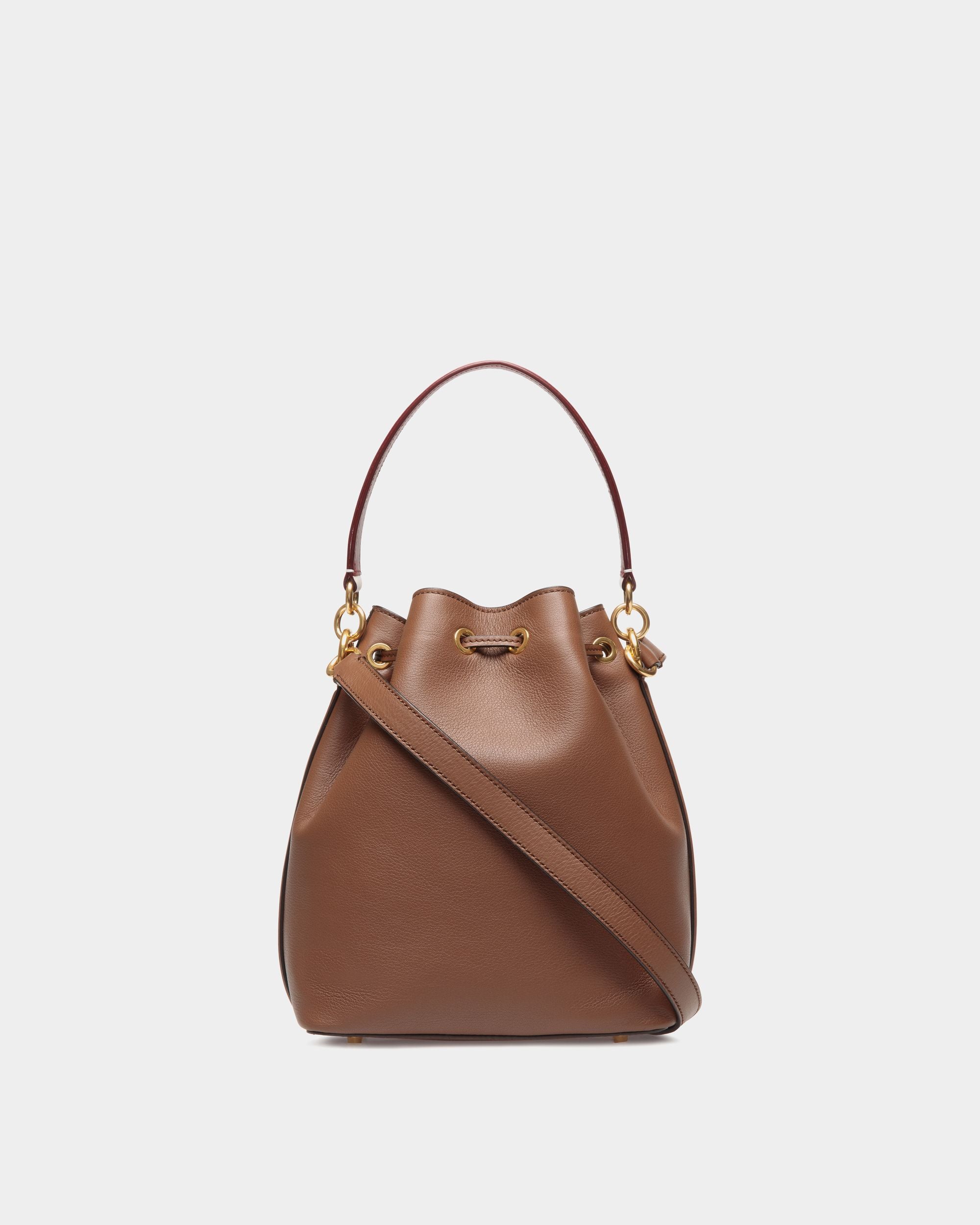 Bolso Cubo Code De Piel Marrón - Mujer - Bally - 02